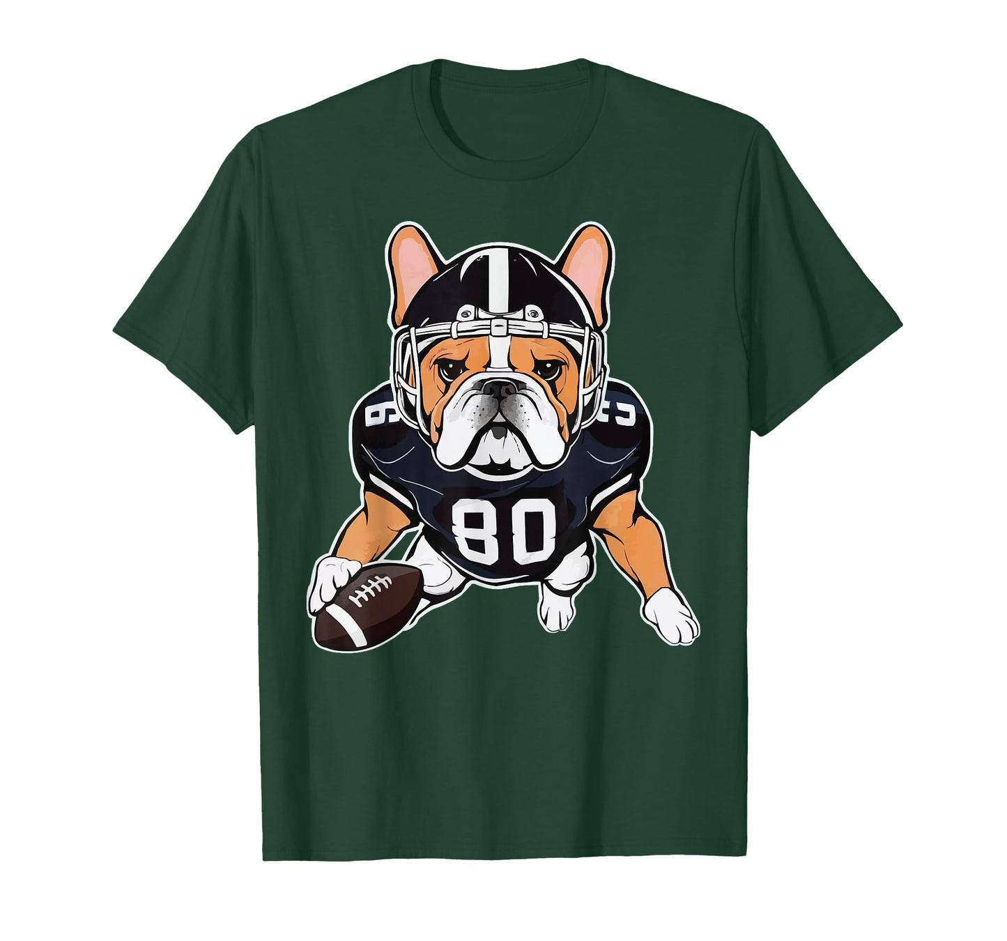 Funny Dog Lover French Bulldog American Football Player T-Shirt