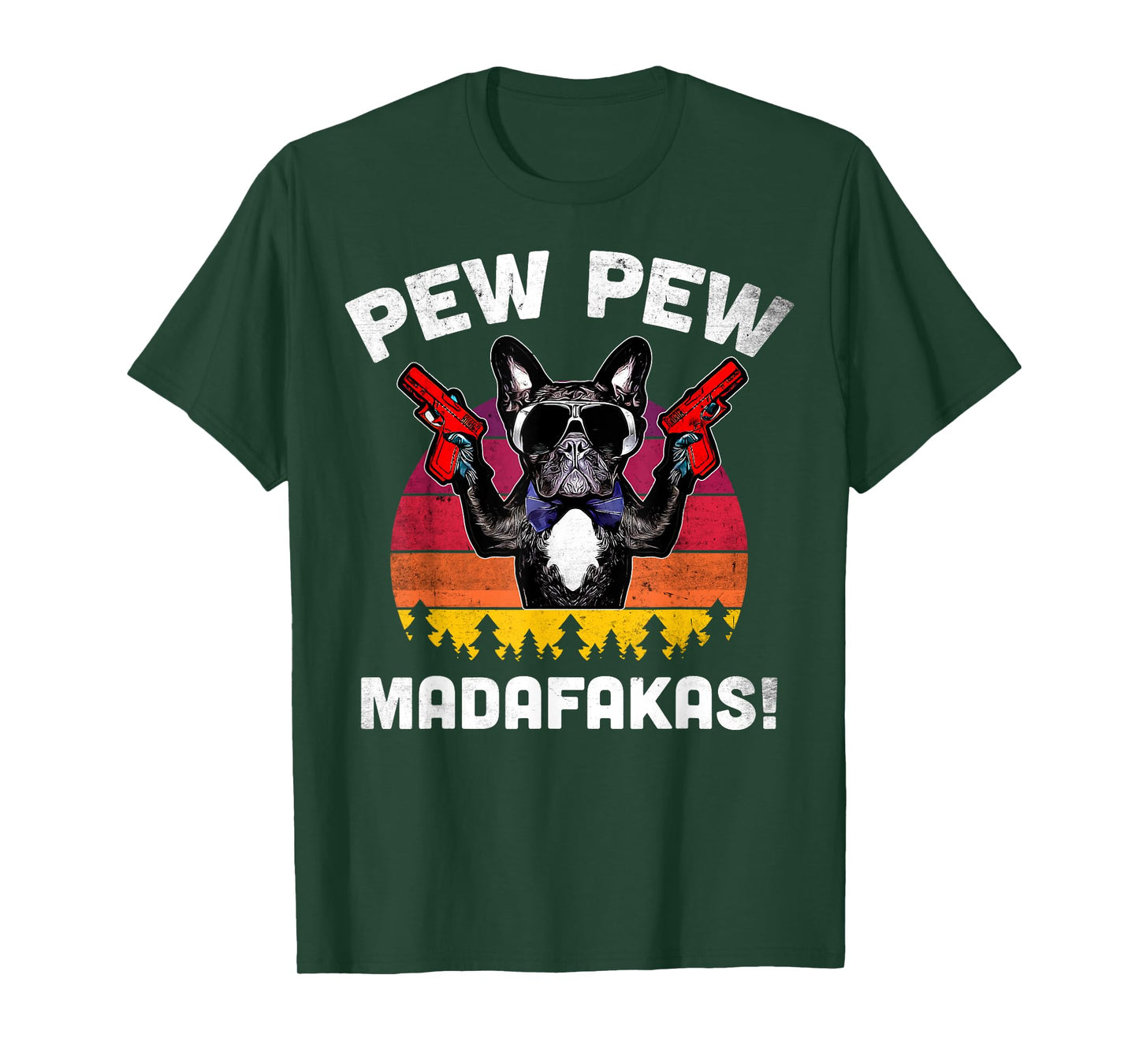 Frenchie Pew Pew Madafakas - Vintage French Bulldog Pew Men Women T-Shirt