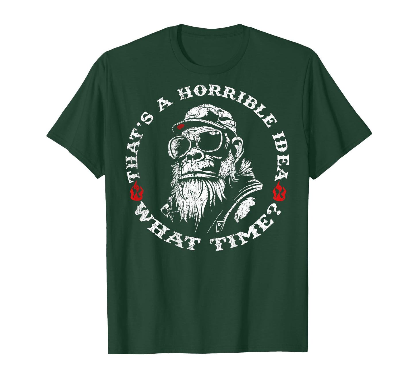 (ON Back) Retro That's A Horrible Idea What Time Monkey T-Shirt