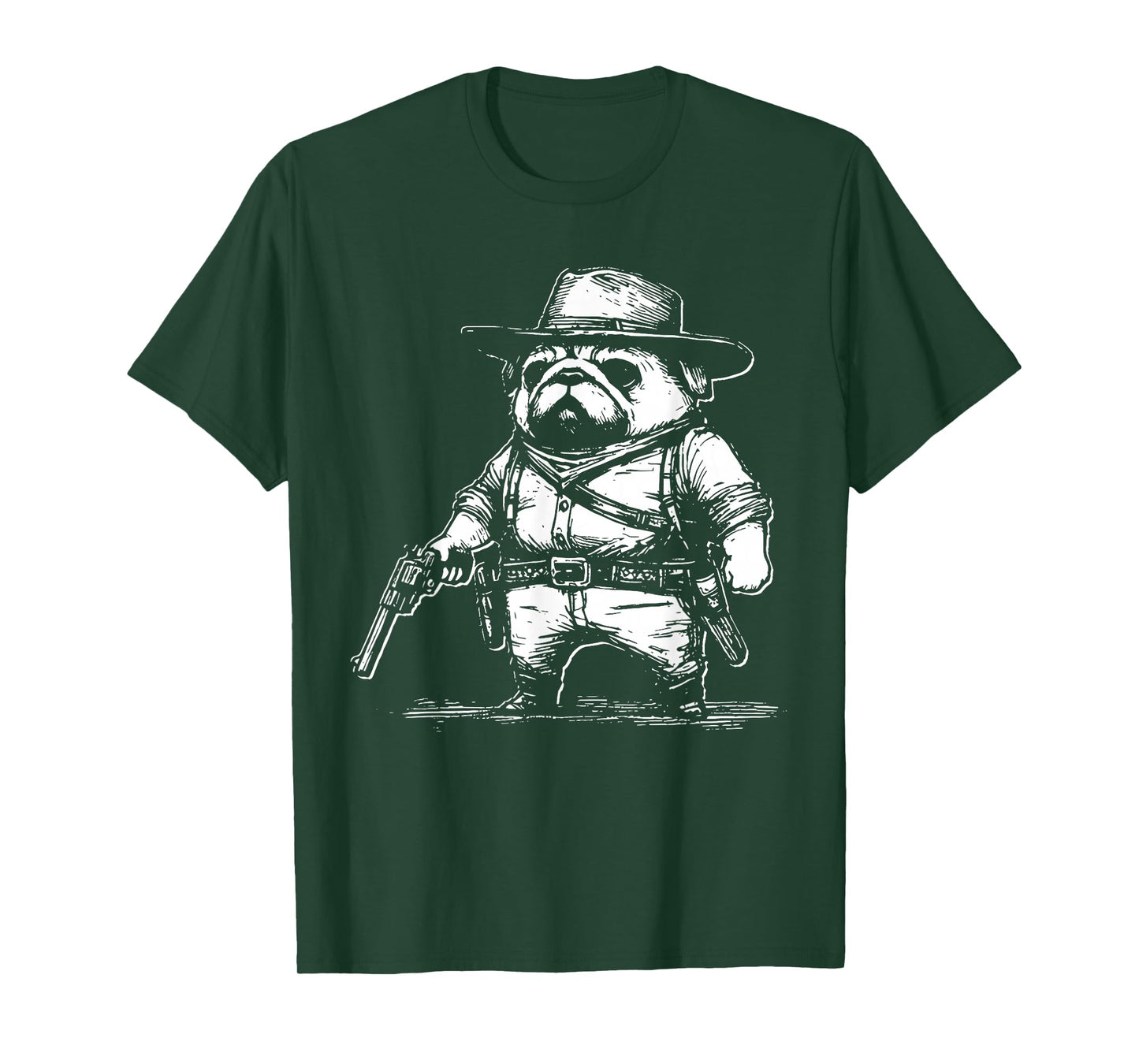 Vintage Cowboy Pug Dog Western Mummy French Bulldog Meme T-Shirt