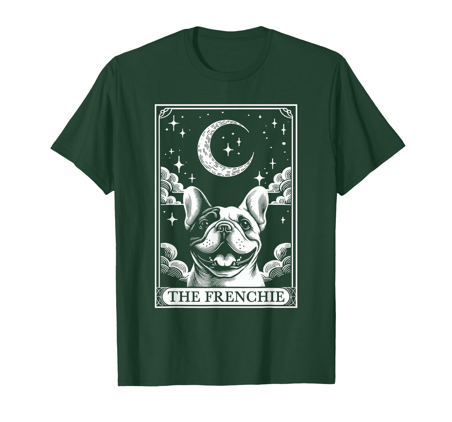 Tarot Card Vintage Crescent Moon French Bulldog Dog Mom T-Shirt