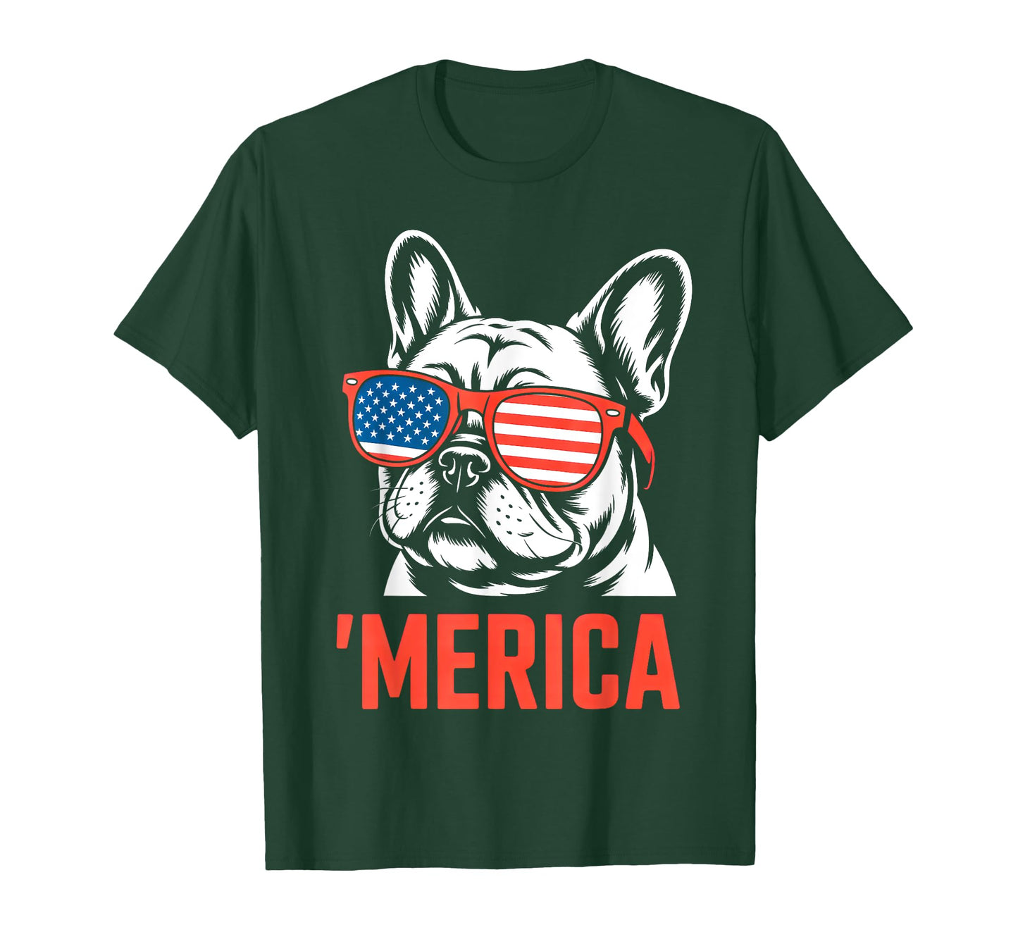 Merica French Bulldog American Flag 4th of July Frenchie T-Shirt
