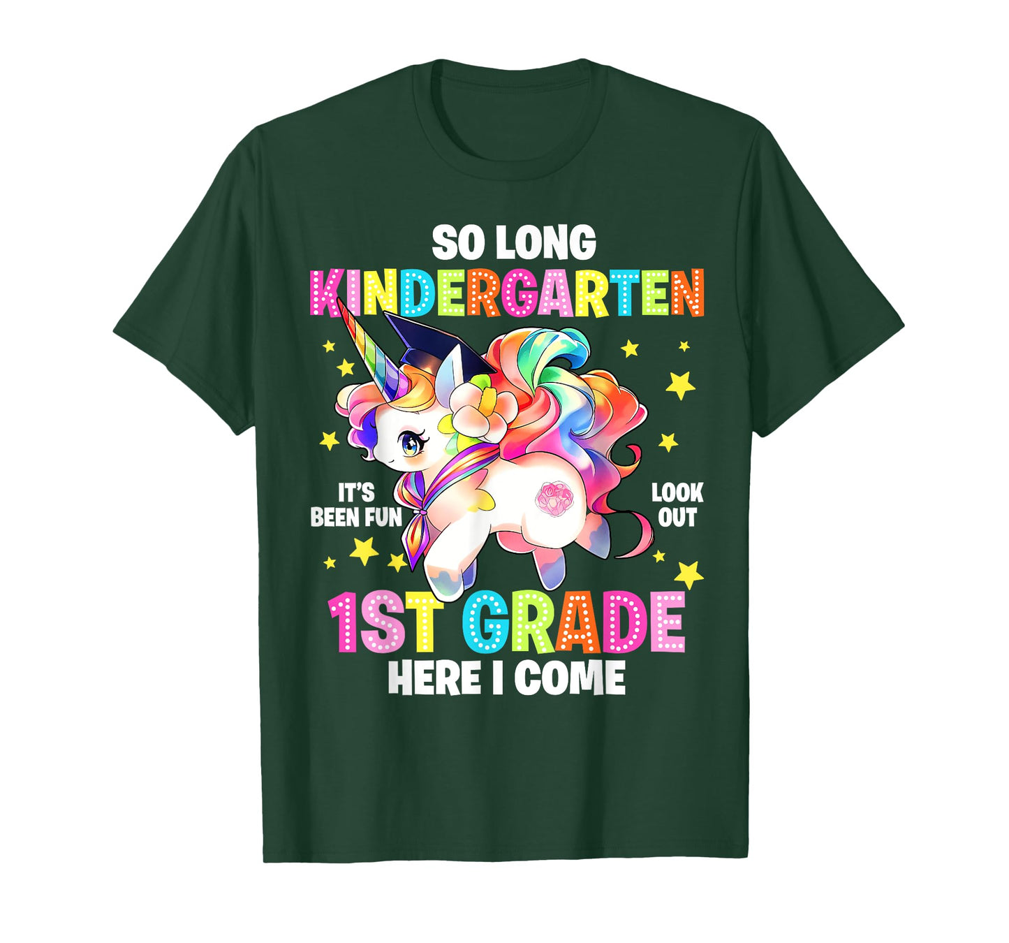 So Long Kindergarten Graduation 1st Grade Unicorn Girls Kids T-Shirt