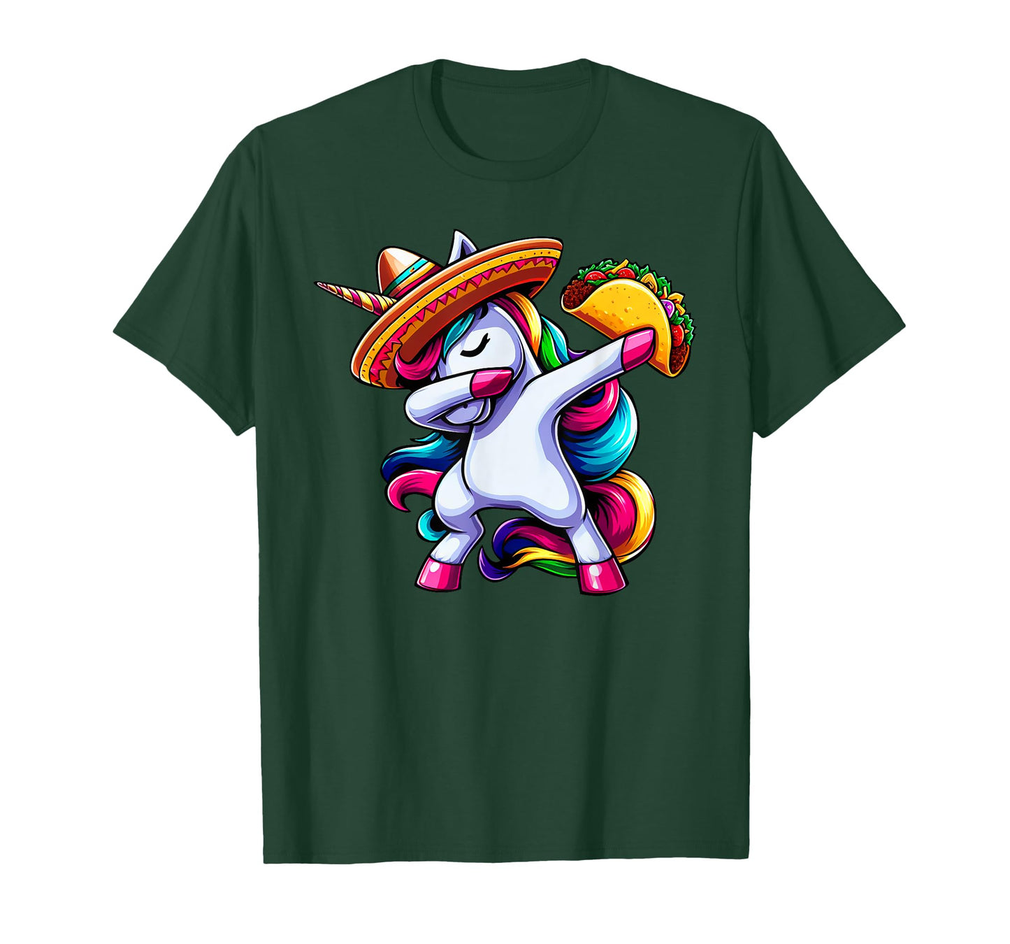 Cinco De Mayo Funny Dabbing Unicorn Sombrero Mexican Kids T-Shirt