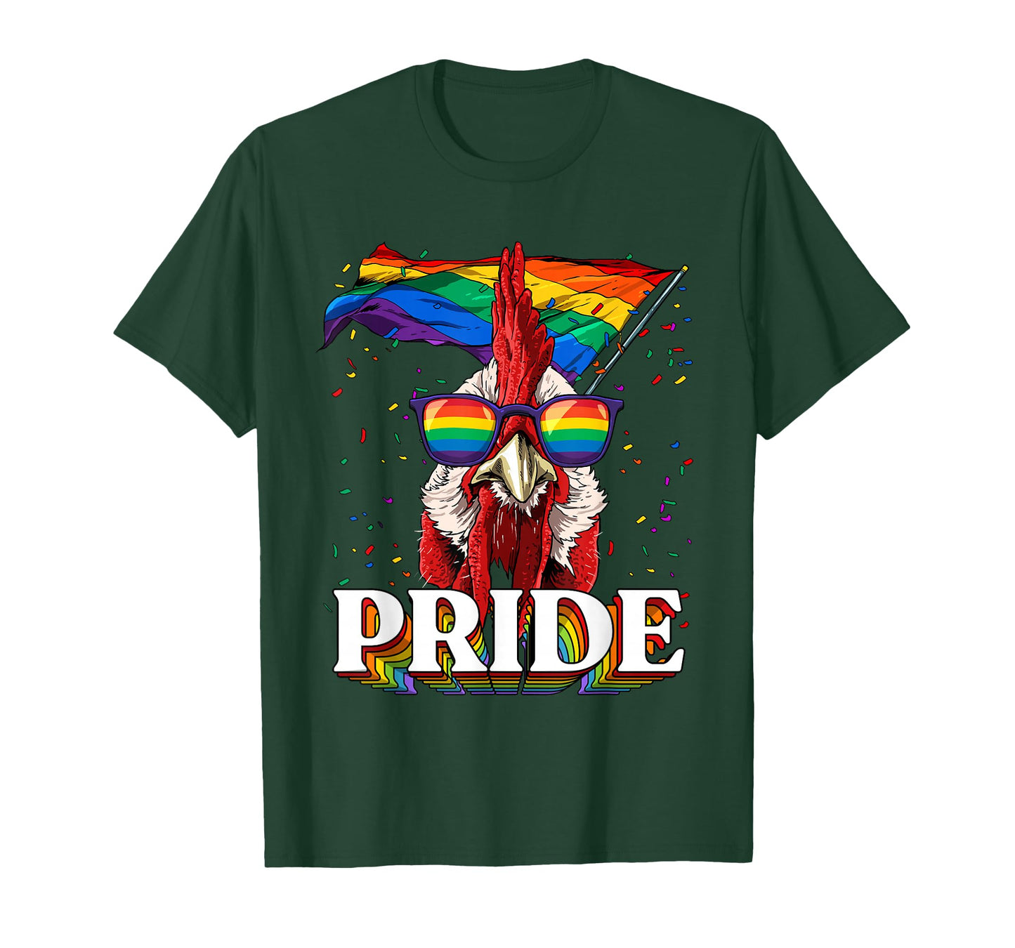 Pride LGBTQ Chicken Rainbow Flag Pride Month Rooster Animal T-Shirt