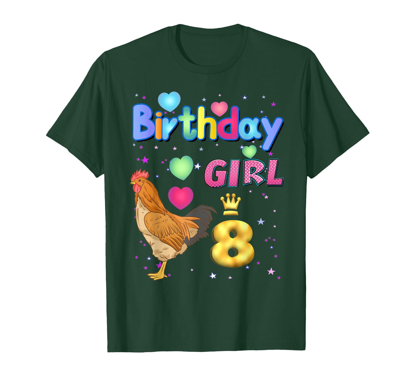 Kids 8Years Old Chicken Its my 8th birthday Girl Chicken T-Shirt