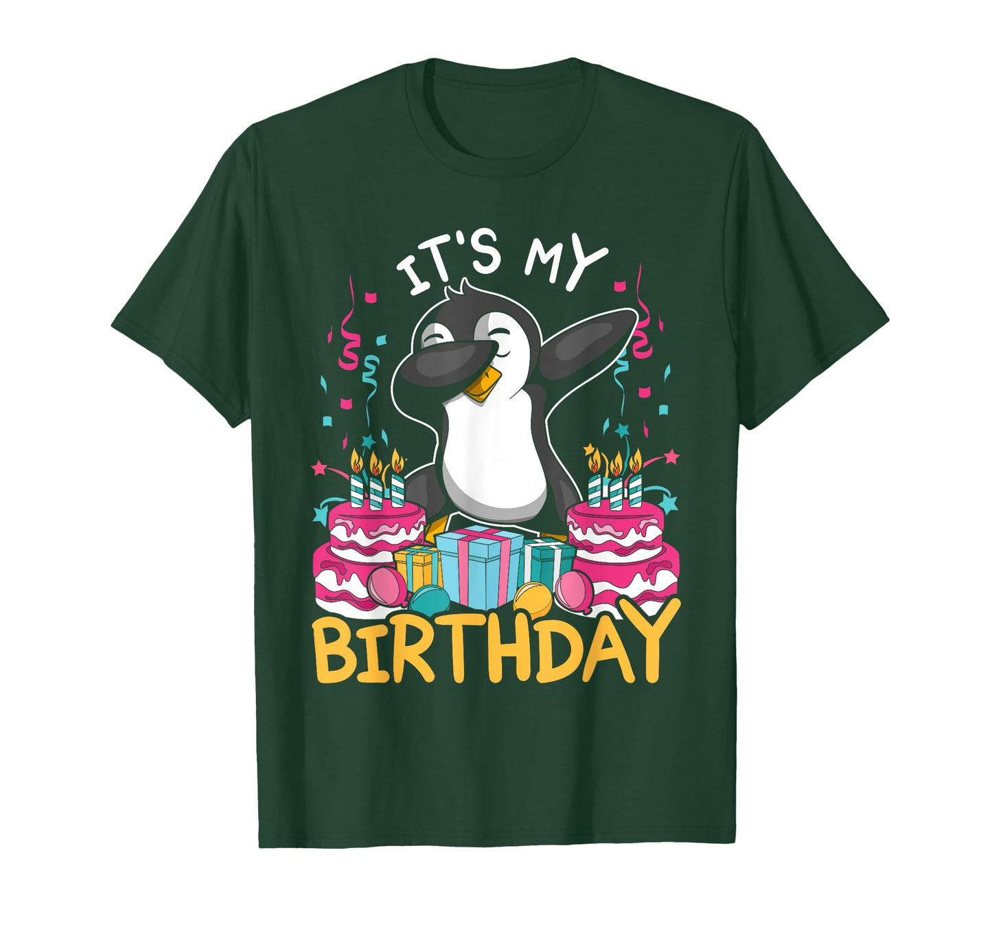Its My Birthday Animal Kids Cake Gift Funny Dabbing Penguin T-Shirt