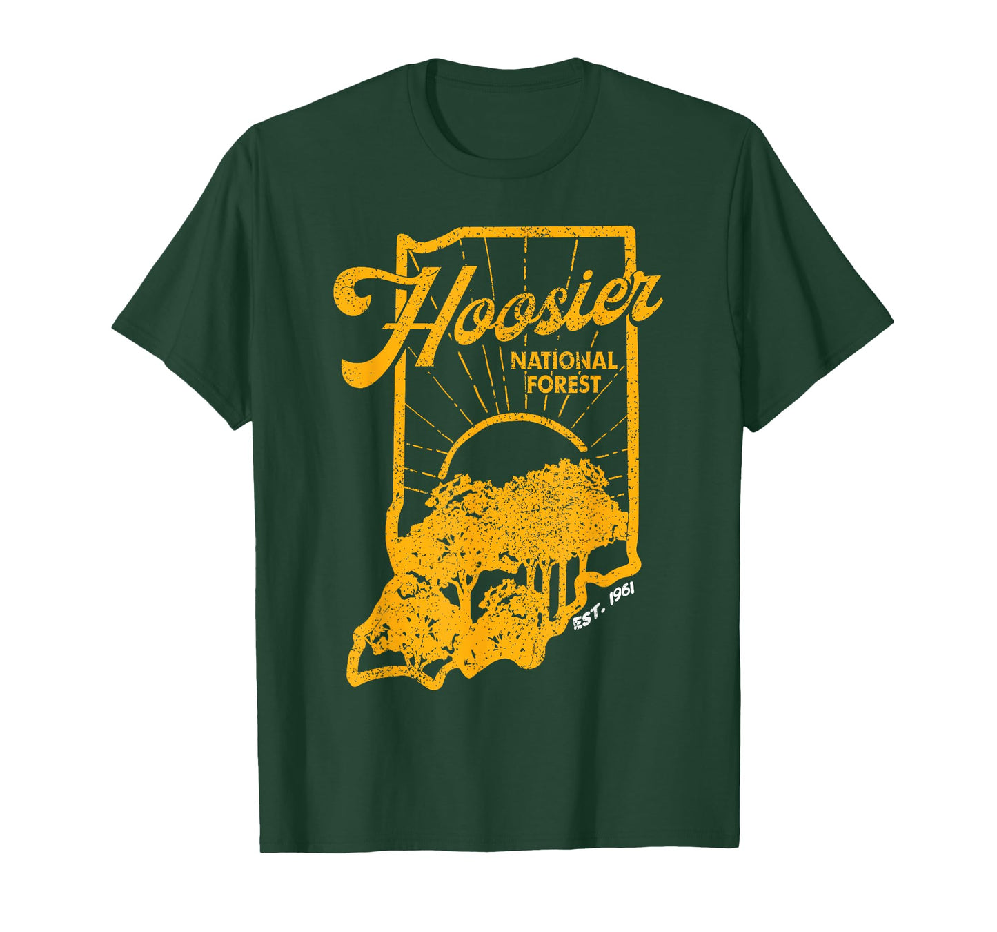 Indiana State Hoosier National Forest Retro Vintage T-Shirt