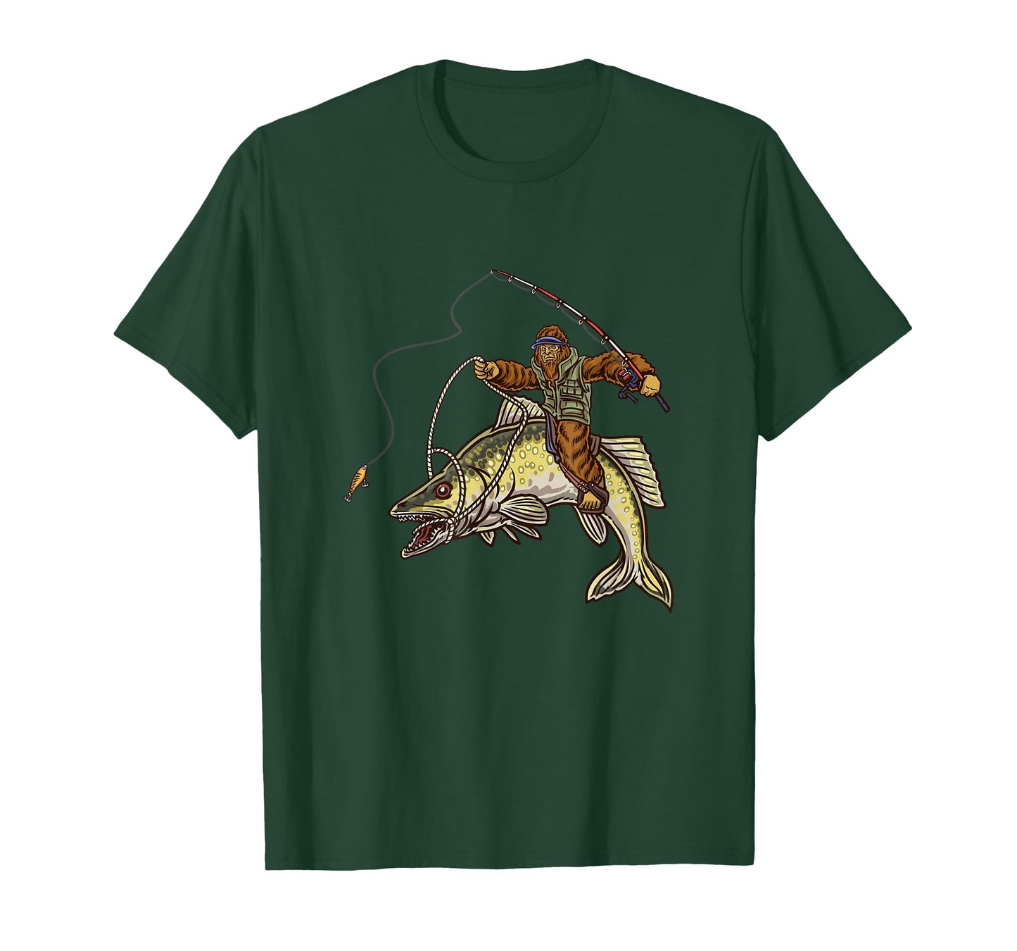 Walleye Fishing Sauger Hunting Bigfoot Fishermen T-Shirt