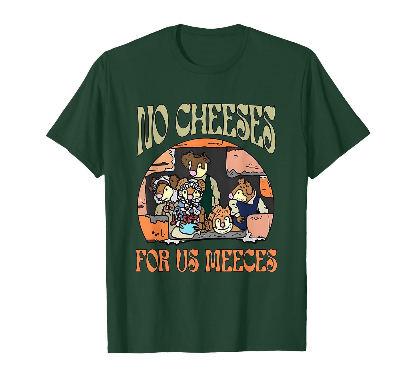 No Retro Cheeses For Us Party Meeces Christmas Holiday T-Shirt