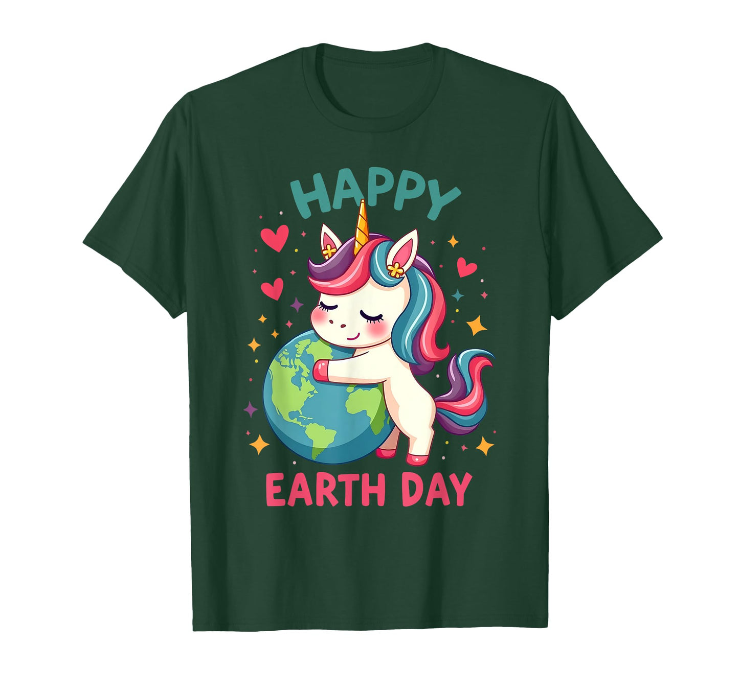 Cute Unicorn Happy Earth Day Groovy Women Men Kids T-Shirt