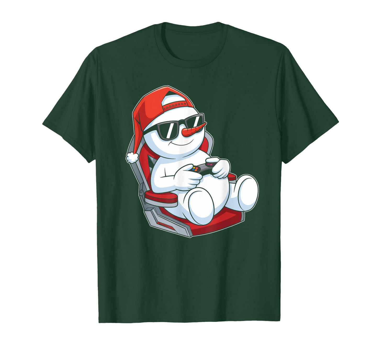 Christmas Snowman Gamer Funny Video Gaming Xmas Kids Boys T-Shirt