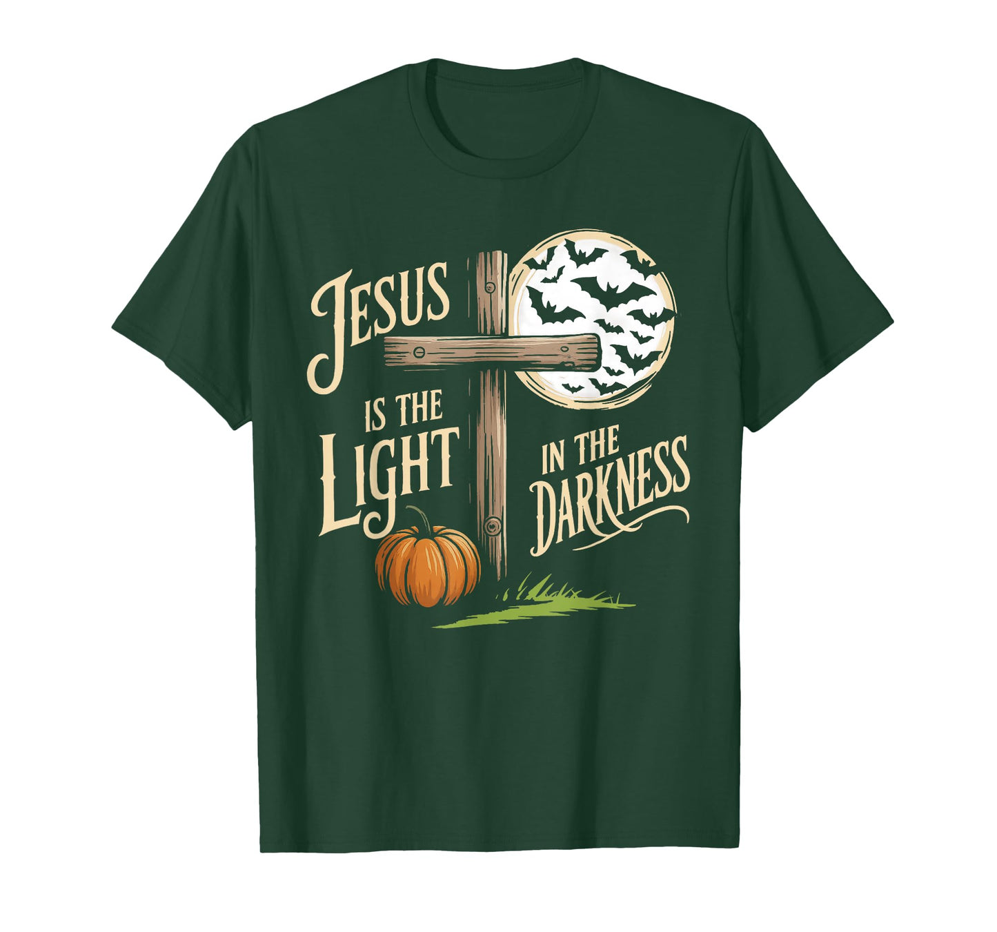 Jesus is The Light in The Darkness Christian Halloween T-Shirt