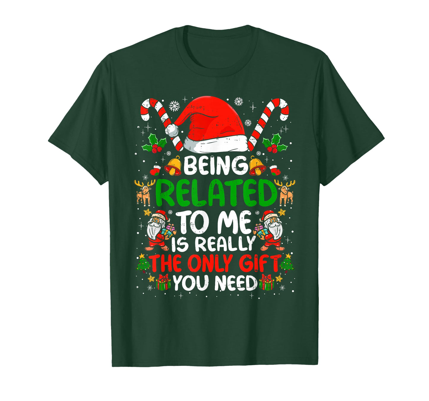 Being Related to Me Funny Christmas Family Xmas Pajamas T-Shirt