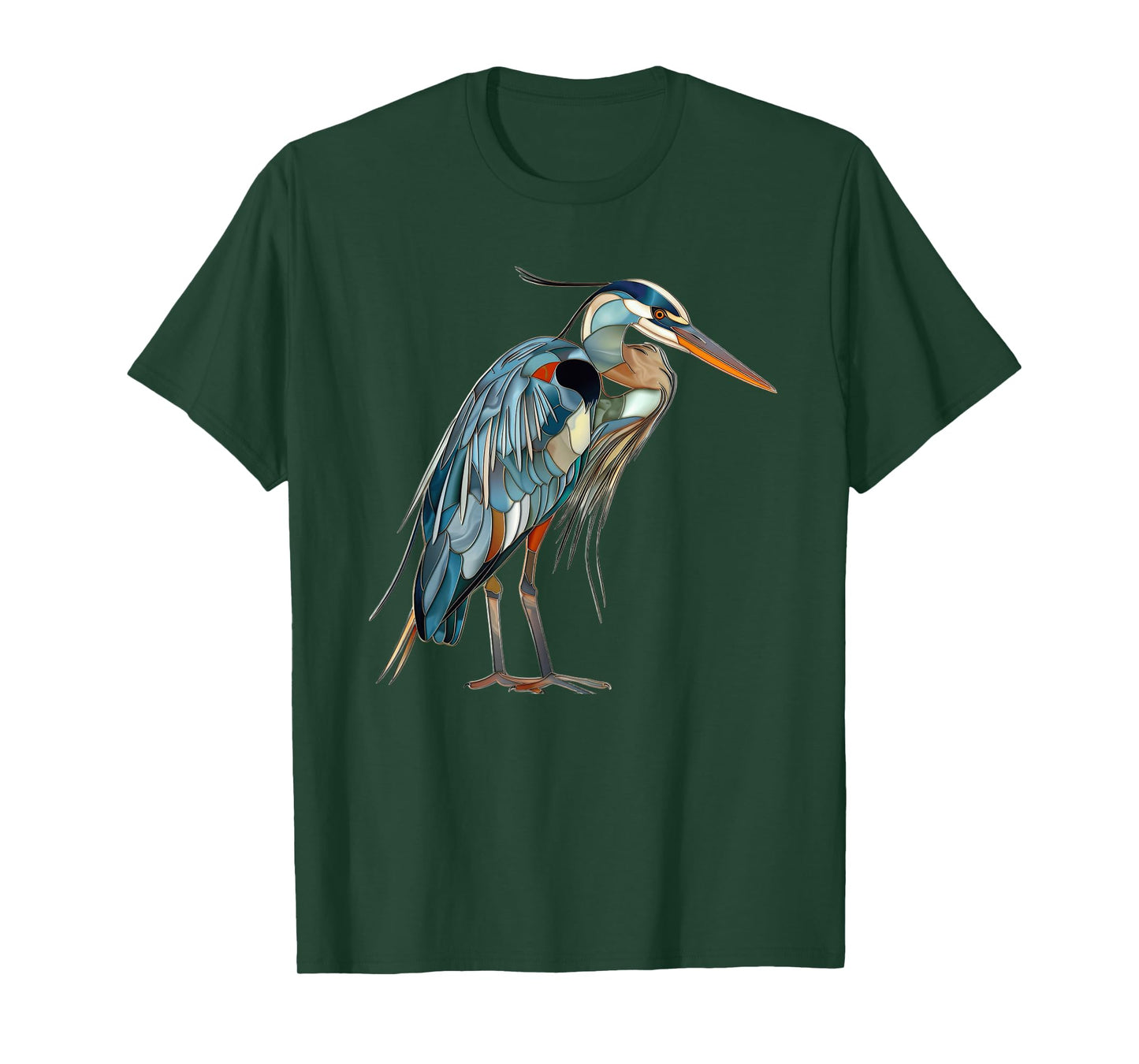 Great Blue Heron Stained Glass T-Shirt