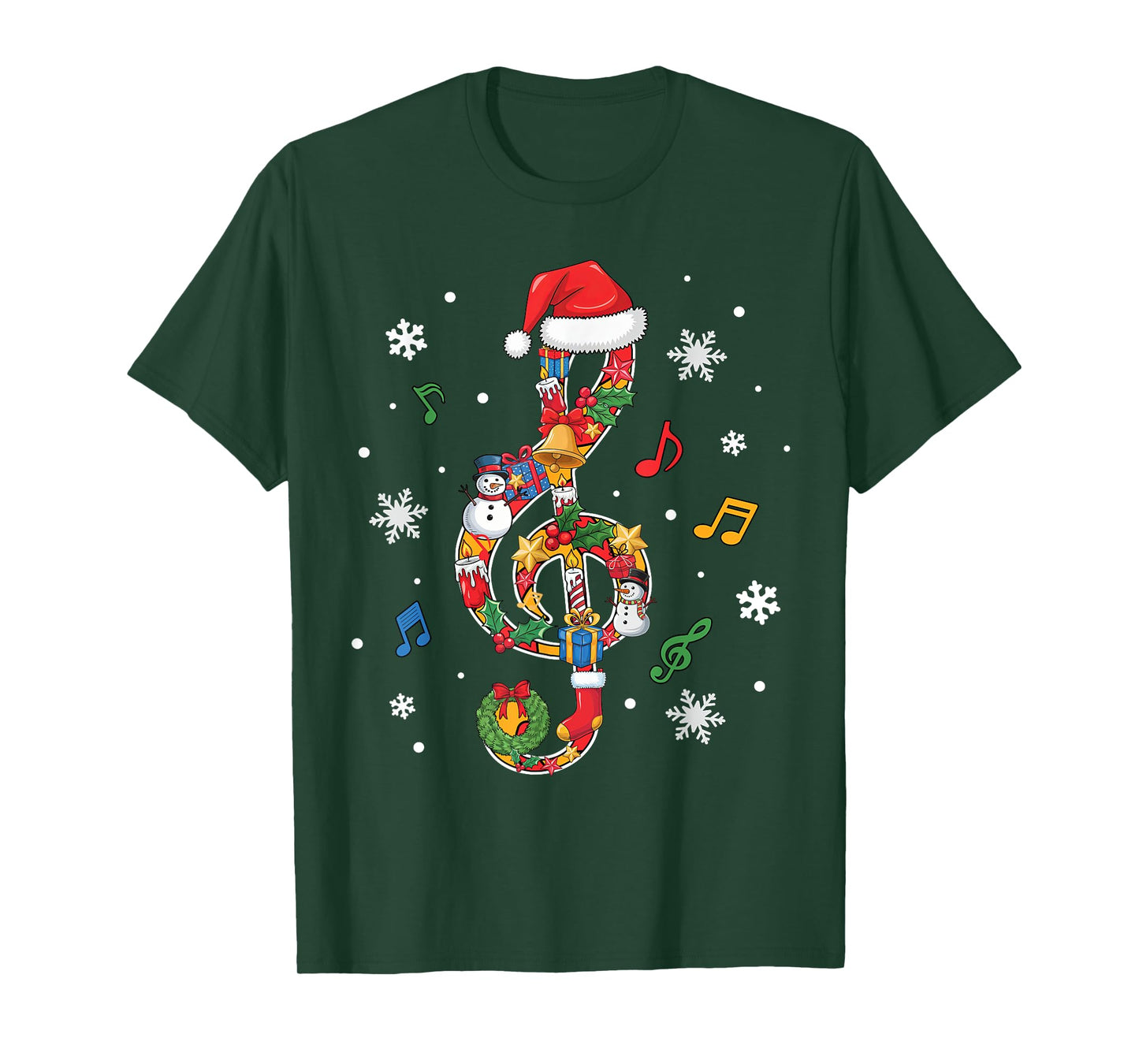Merry Christmas Musical Note Music Lover Kids Music Teachers T-Shirt