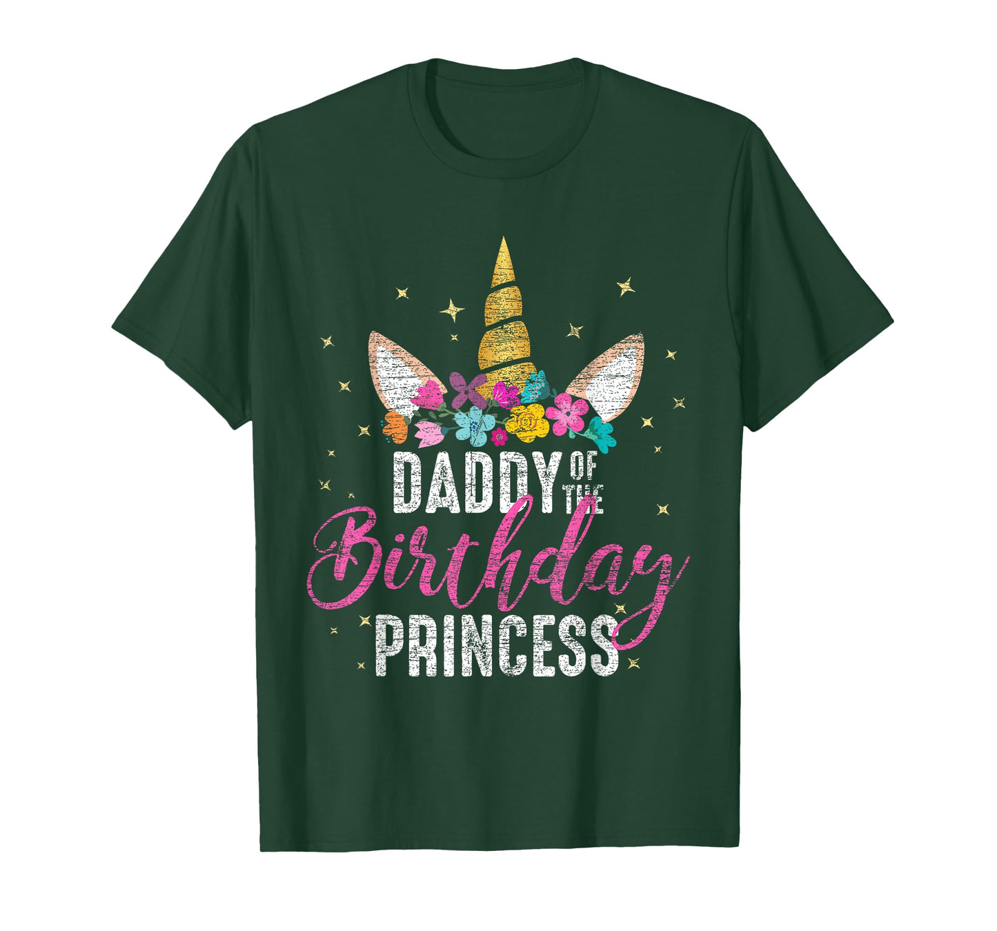Daddy Of The Birthday Princess Father Gift Unicorn Birthday T-Shirt