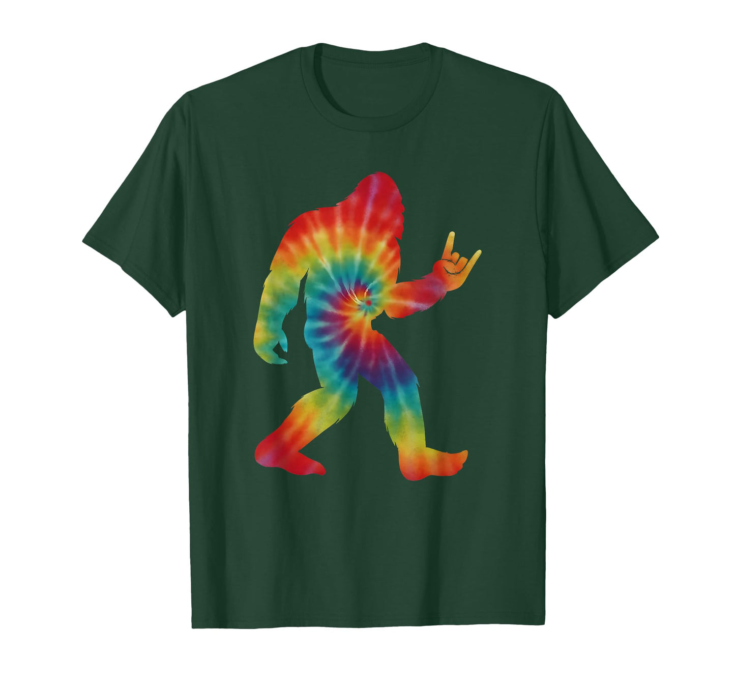 Funny Bigfoot Rock and Roll Tie Dye Tee Sasquatch Believer T-Shirt