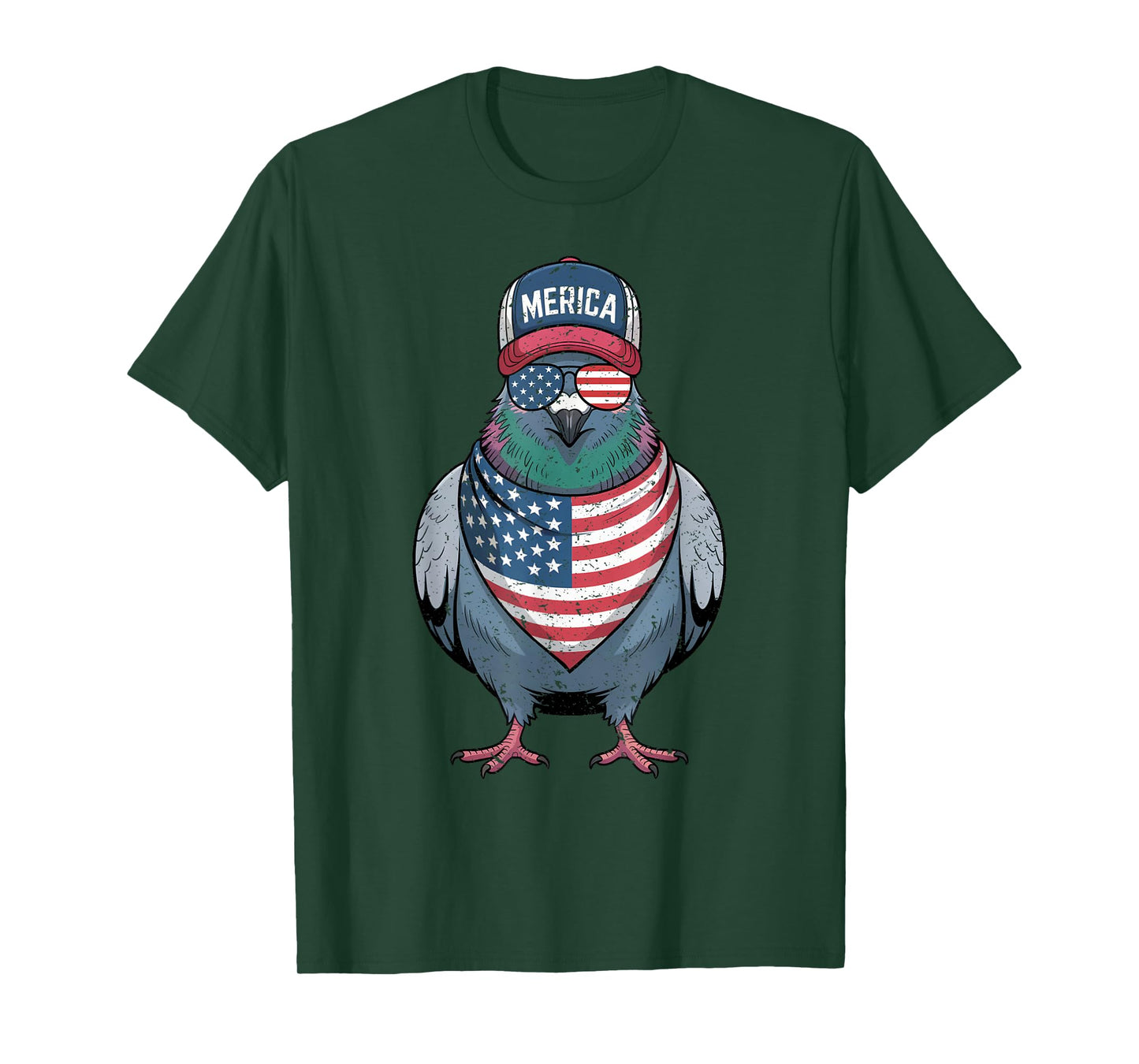 Pigeon 4th of July US American Flag Patriotic Bird T-Shirt