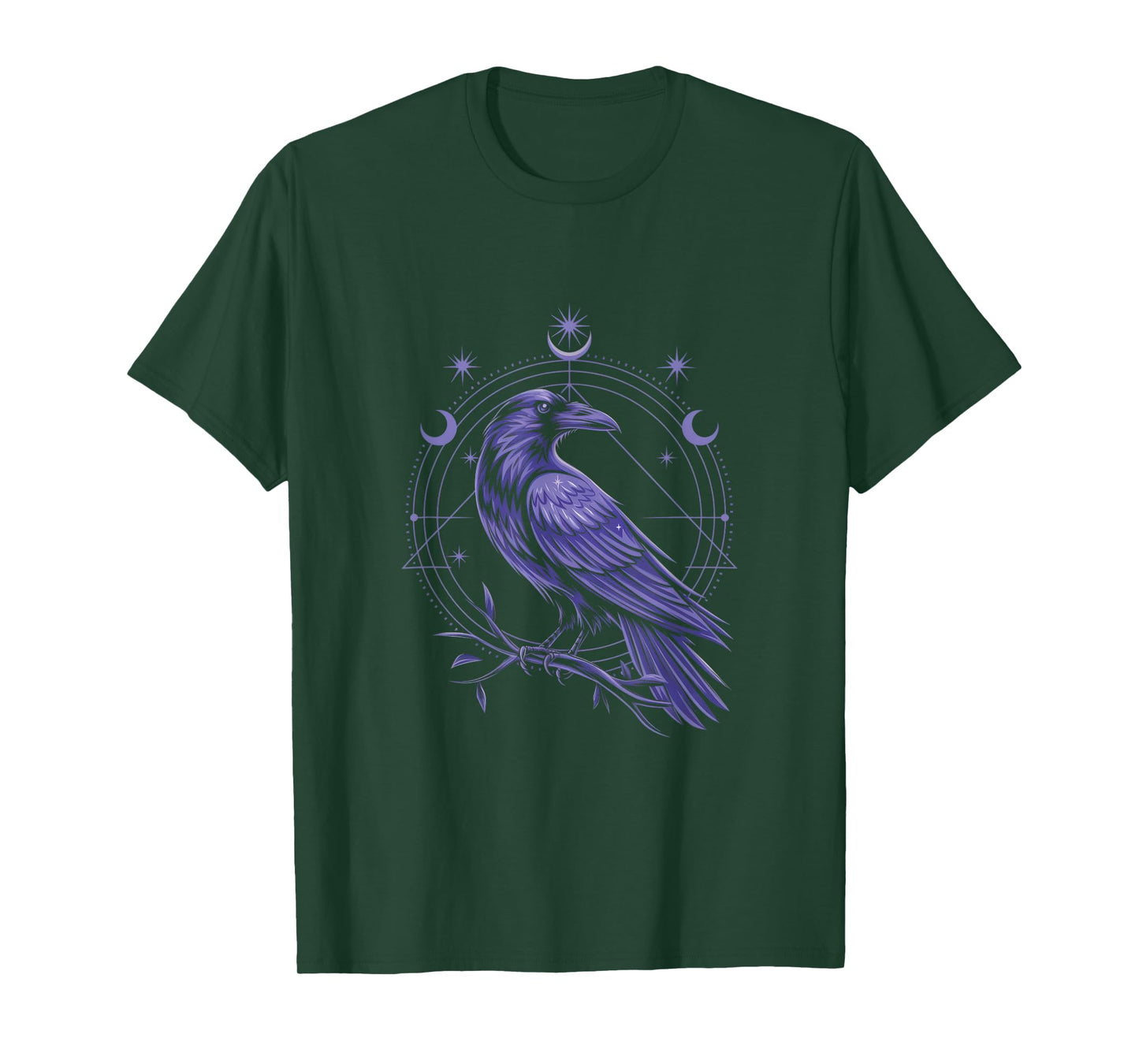 Raven Crow Dark Bird Witchcraft Omens Midnight T-Shirt