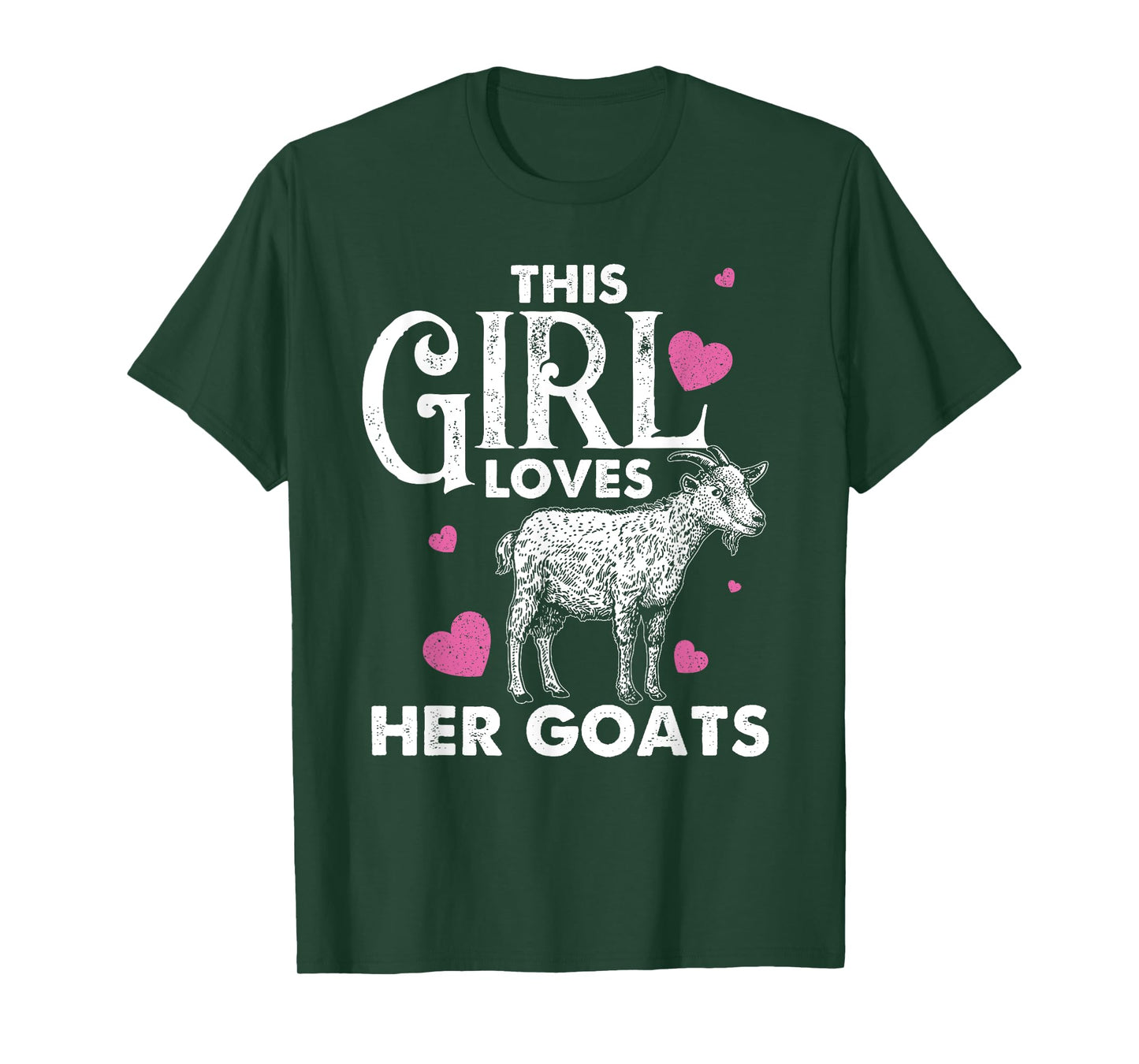 Cool Country Livestock Farm Kids Crazy Goat Lady Funny Goat Gift For Women Girls Animal Farming Farmer Lovers T-Shirt