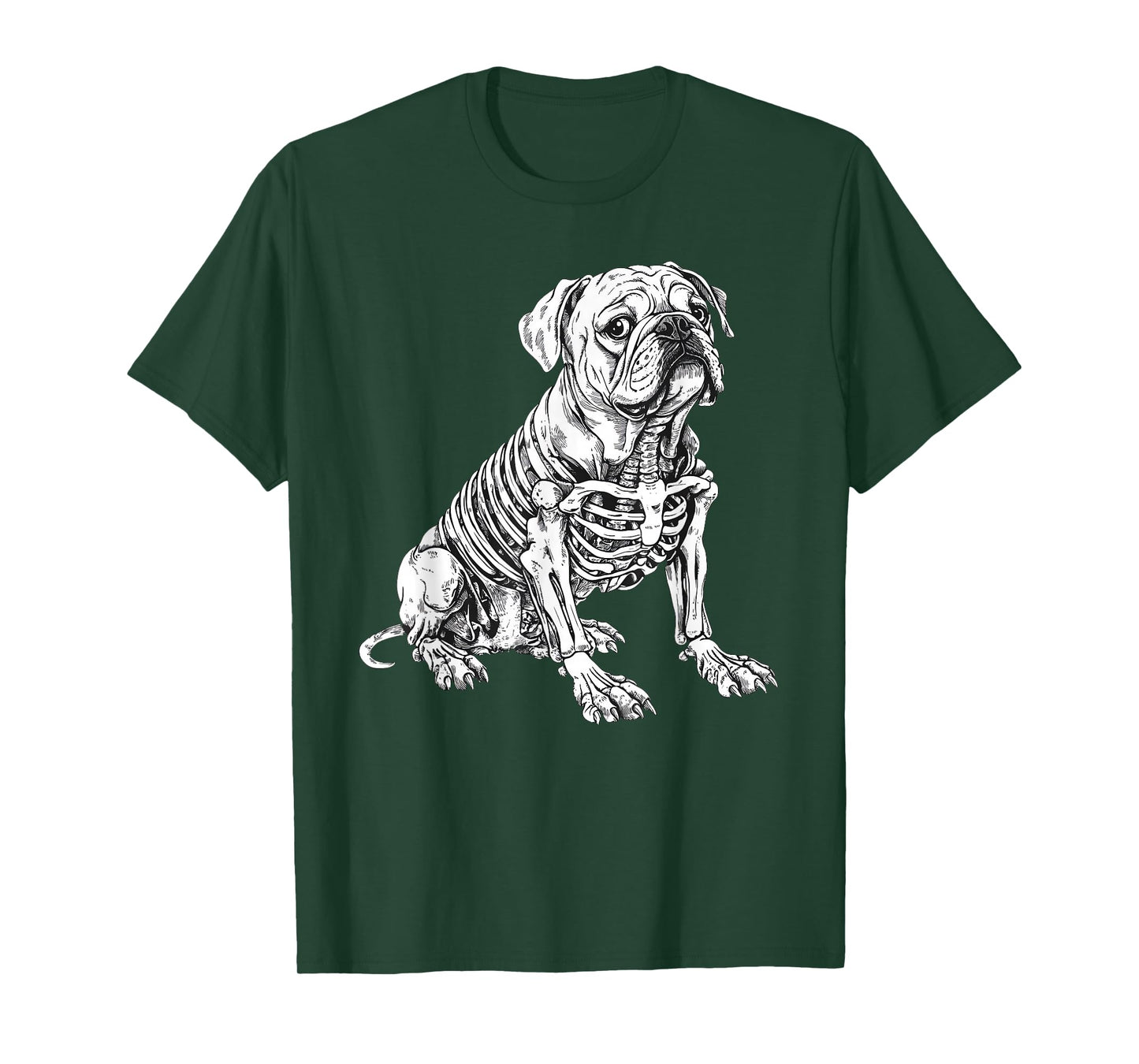 English Bulldog Dog Skeleton Halloween T-Shirt