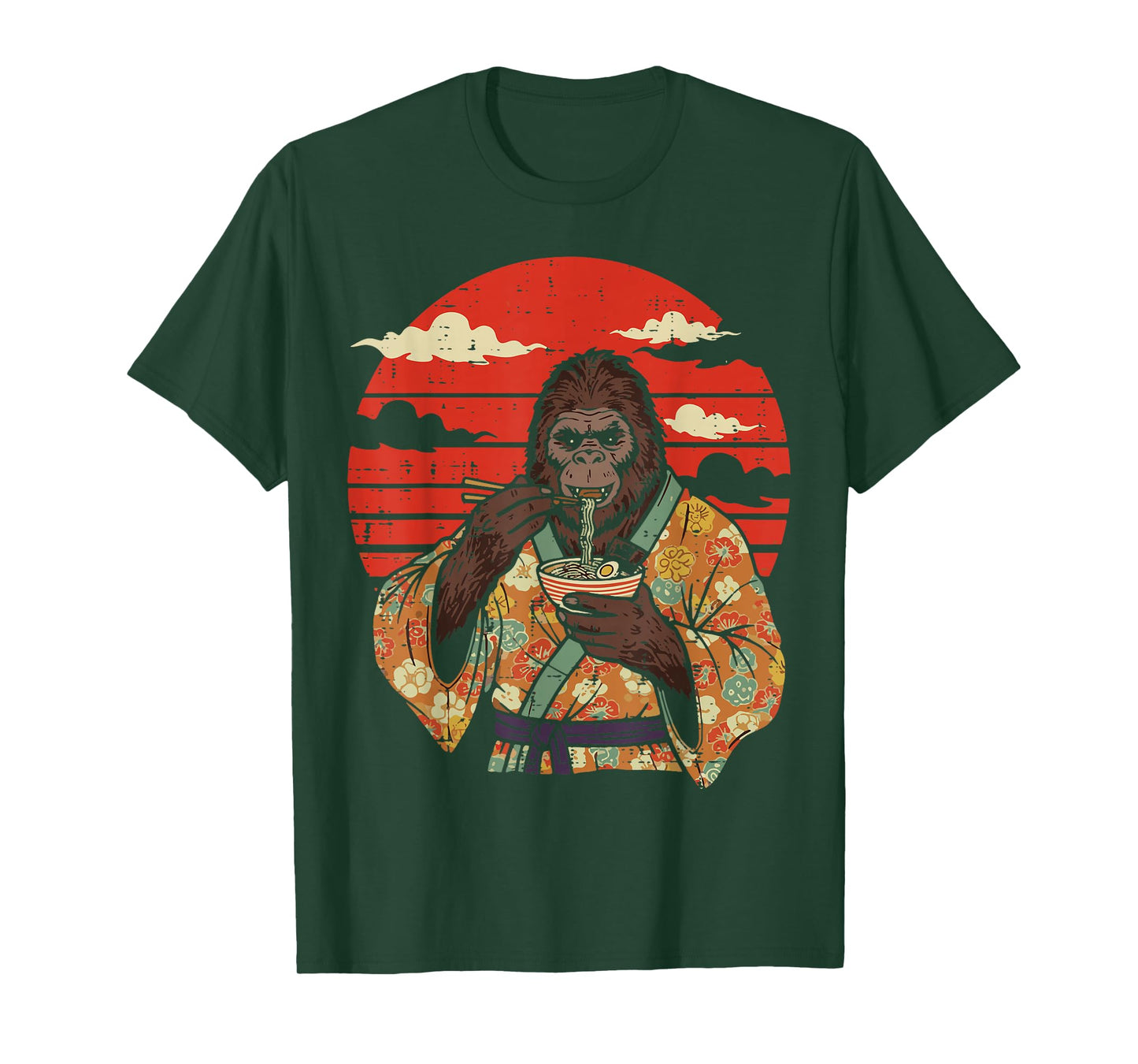Bigfoot Kimono Ramen Japanese Sasquatch Art Men Women Kids T-Shirt