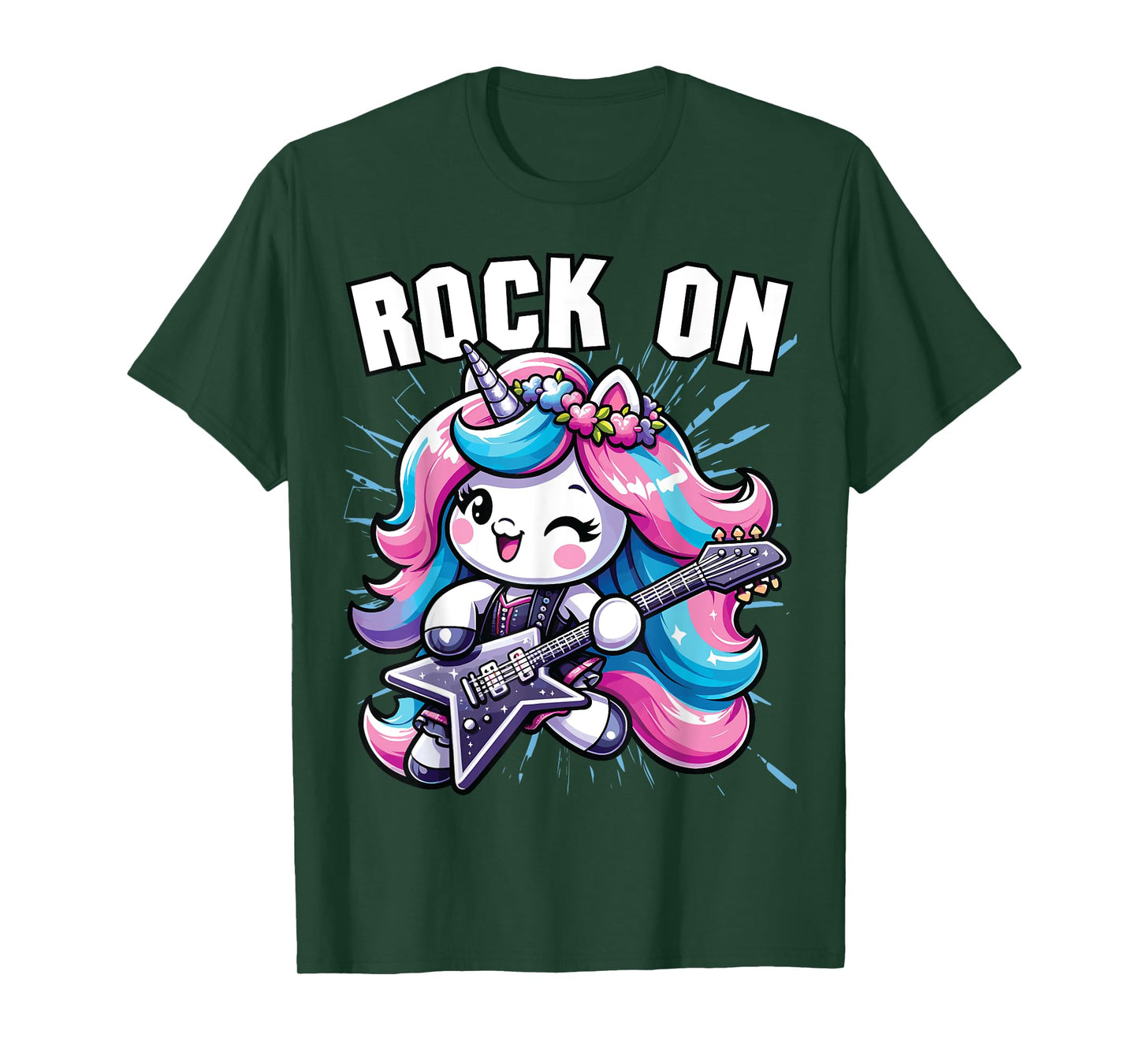 Girls Rock, Rock On, Unicorn Girls Rock and Roll T-Shirt
