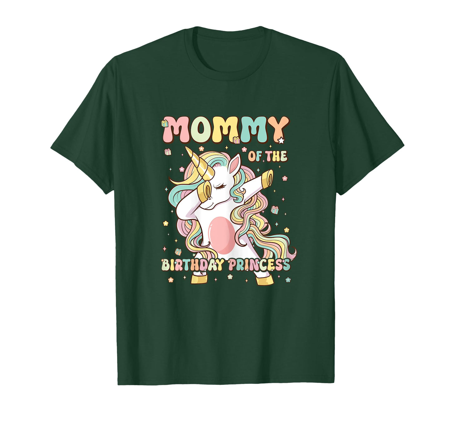 Mommy Of The Birthday Princess Unicorn Birthday Girl's Mom T-Shirt
