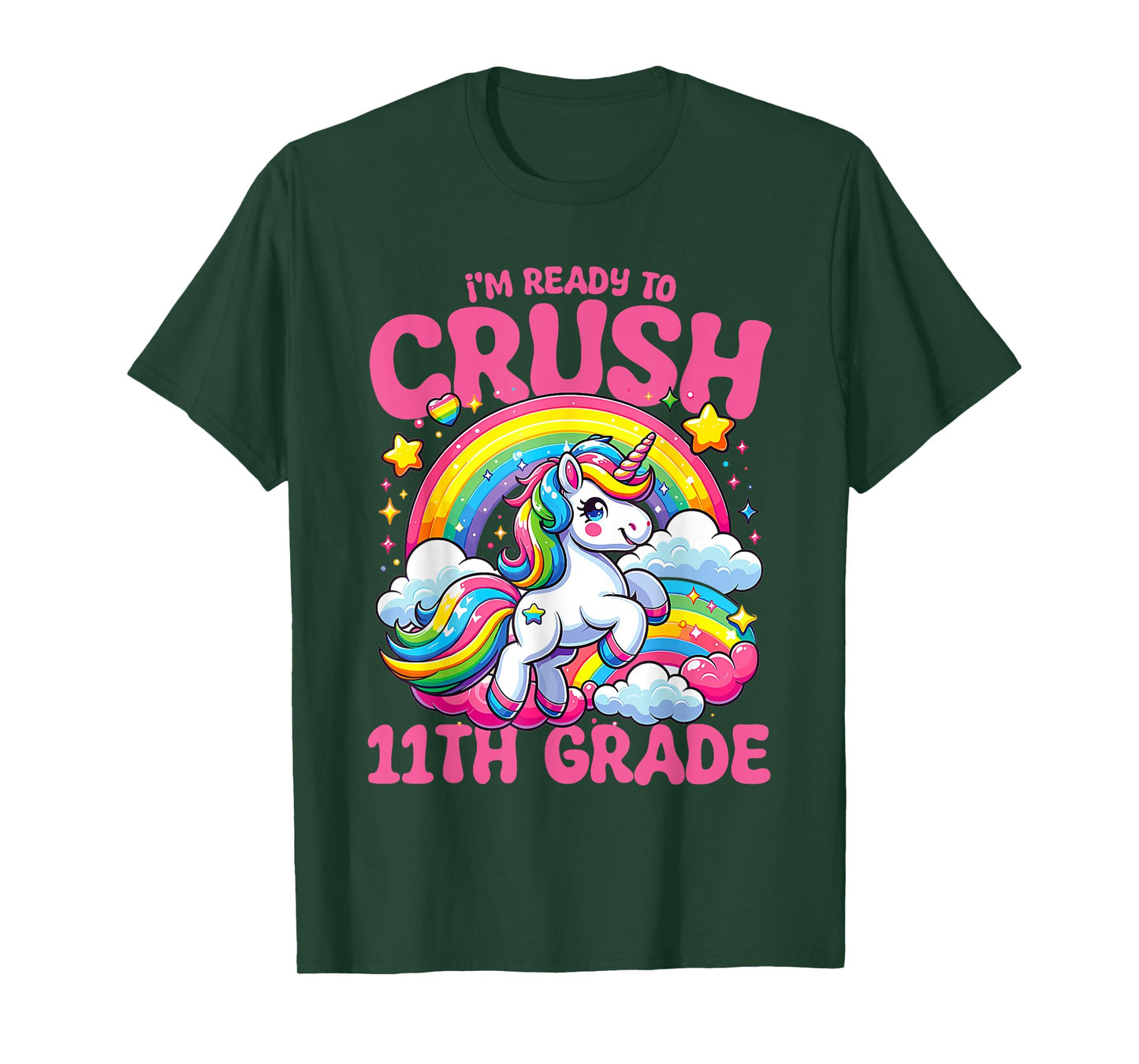 Crush 11th Grade Unicorn Girls Teacher Back to School T-Shirt
