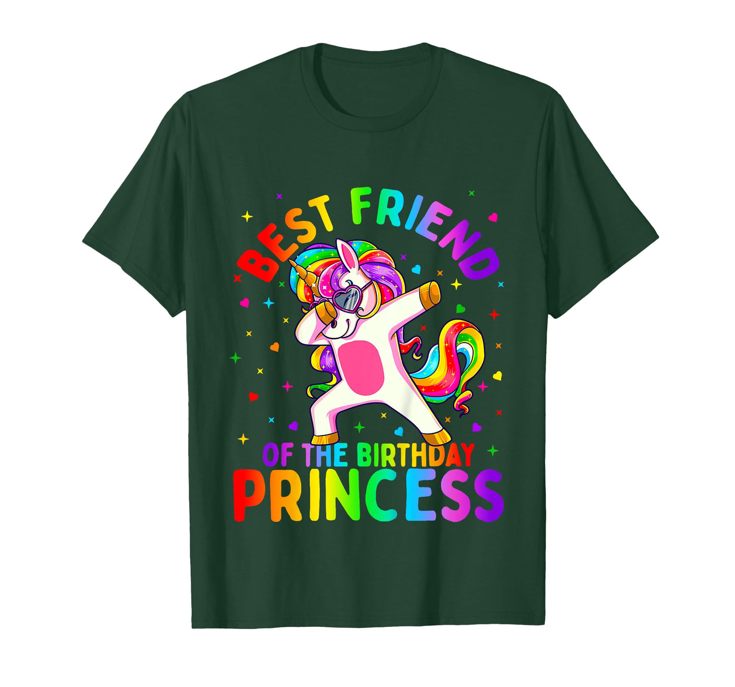 Best Friend of the Birthday Princess Girl Dabbing Unicorn T-Shirt