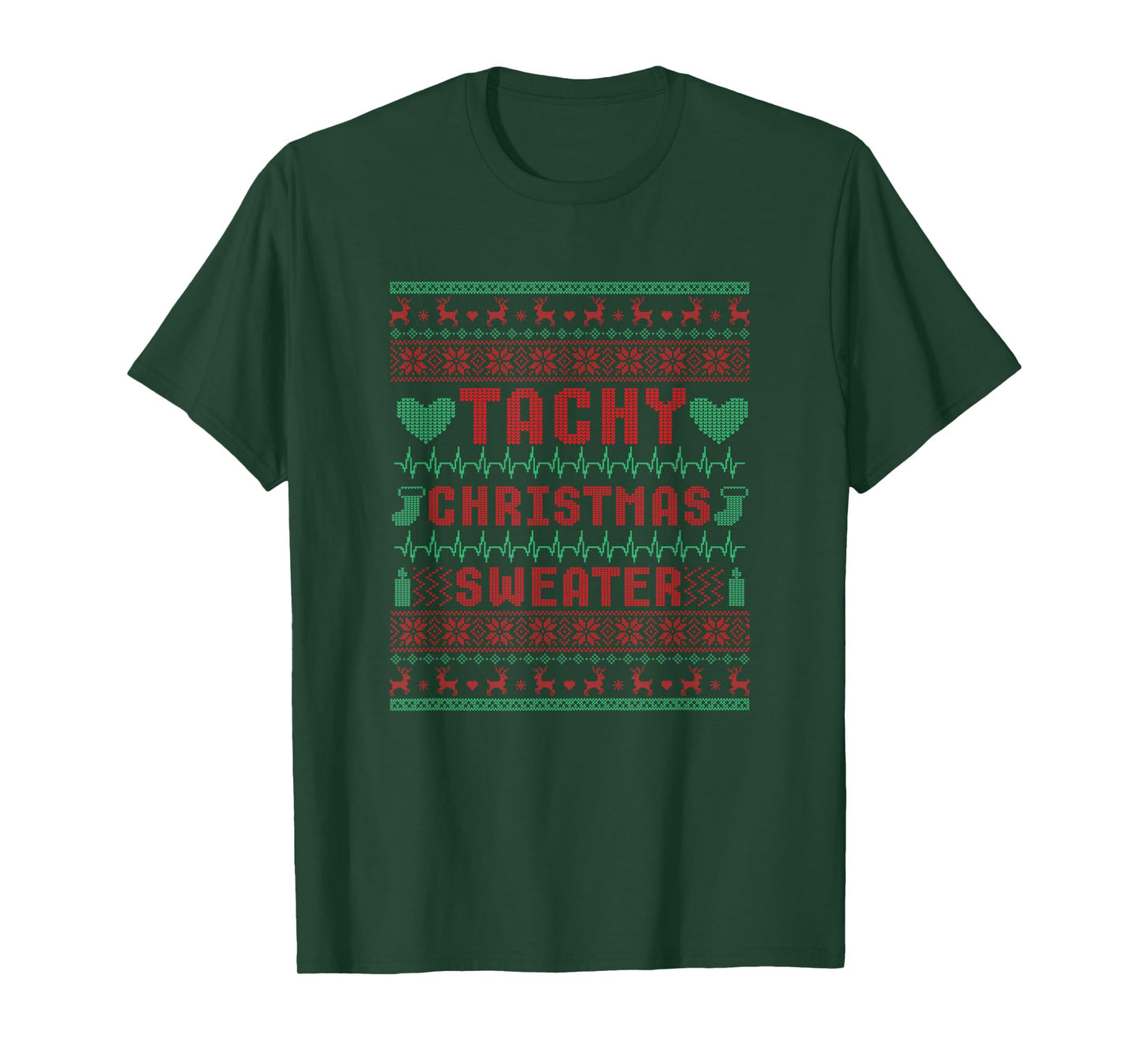 Tachy Nurse Ugly Christmas Sweater Medical Cardiac Icu Xmas T-Shirt