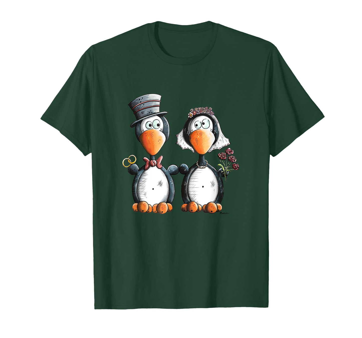Awesome Penguin Wedding Gift For Bride And Groom T-Shirt