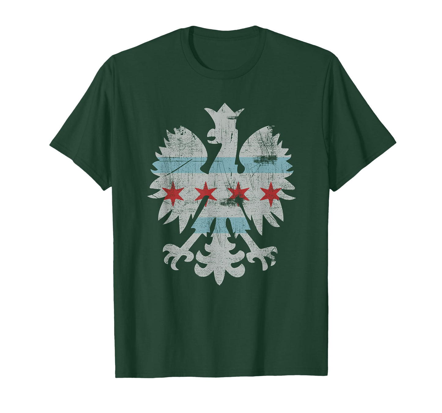 Chicago Flag Polish Poland Eagle Vintage Shirt T-Shirt