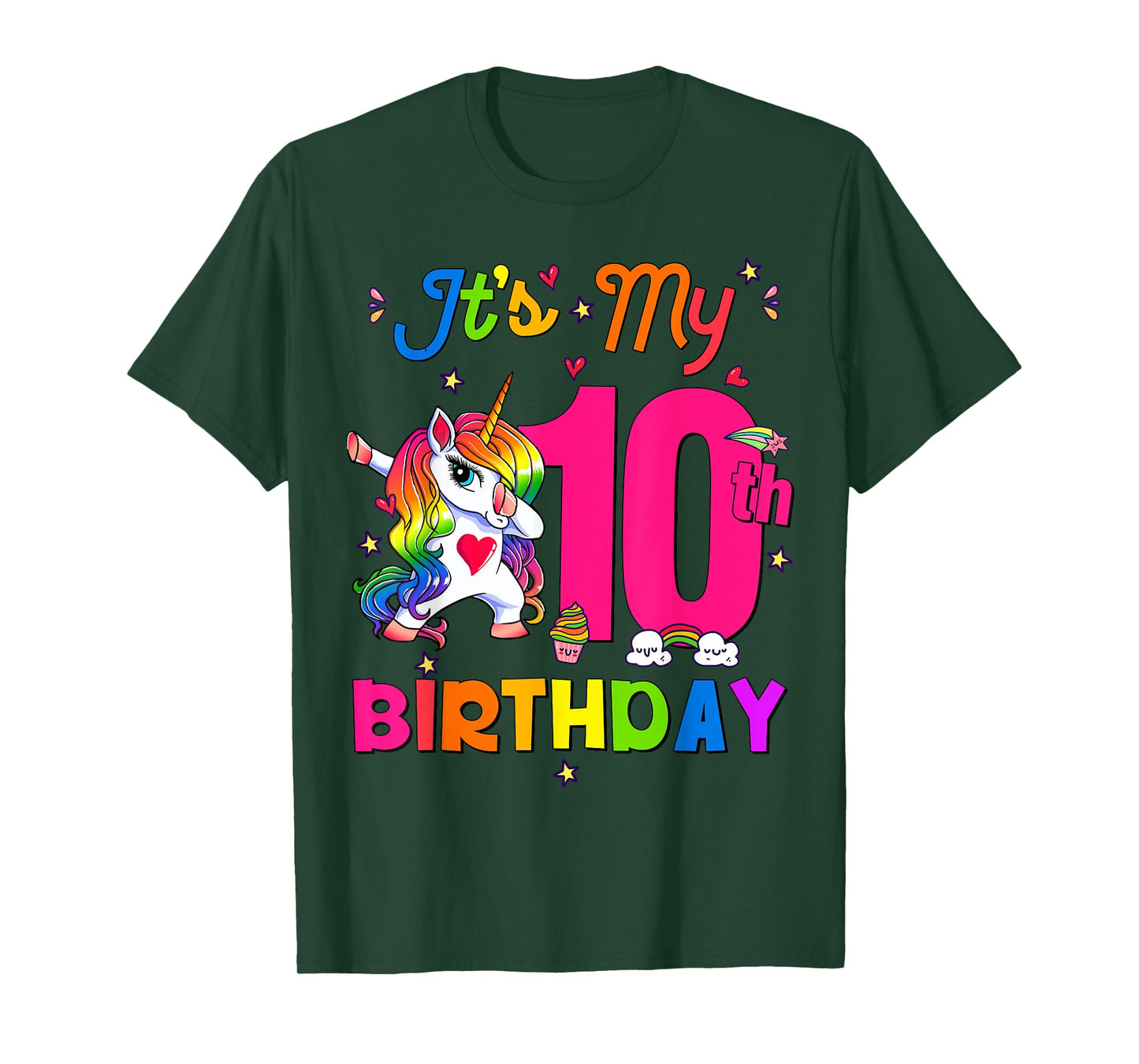 10 Years Old Unicorn It's My 10th Birthday Girl Party T-Shirt