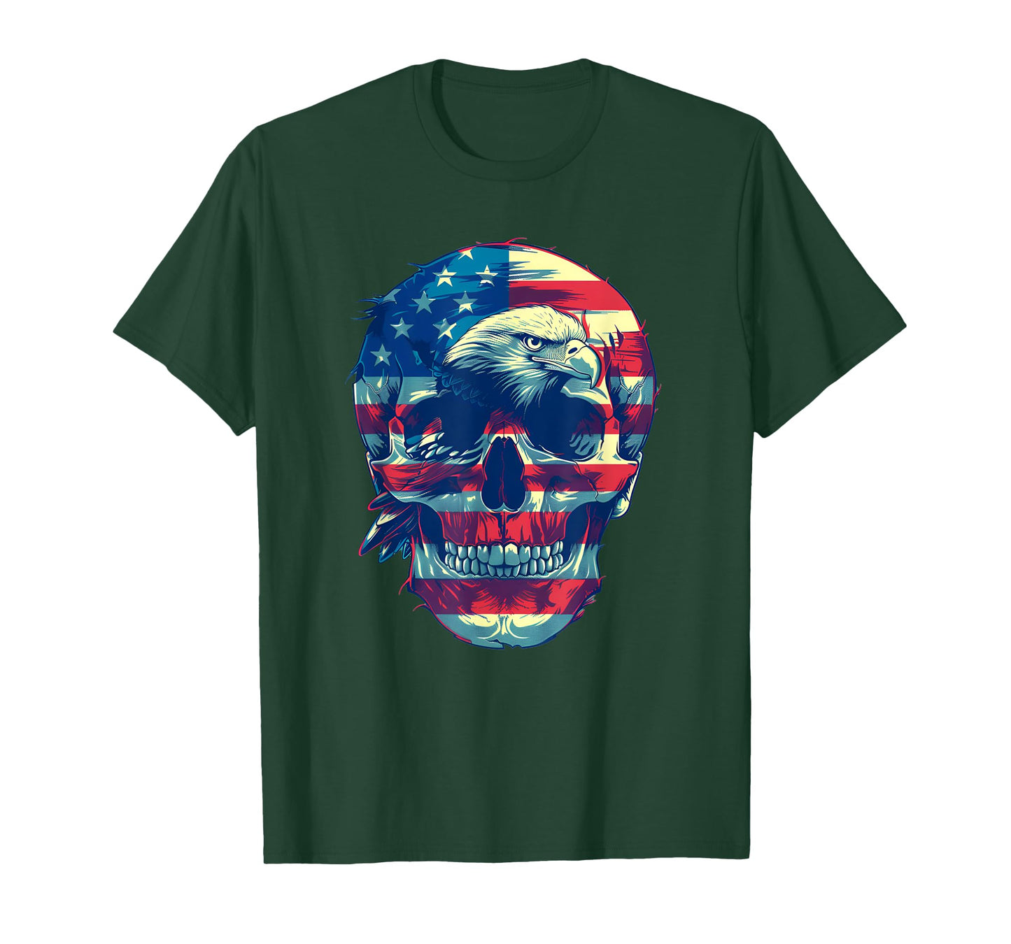Grunt Patriotic American Bald Eagle Rock Style T-Shirt