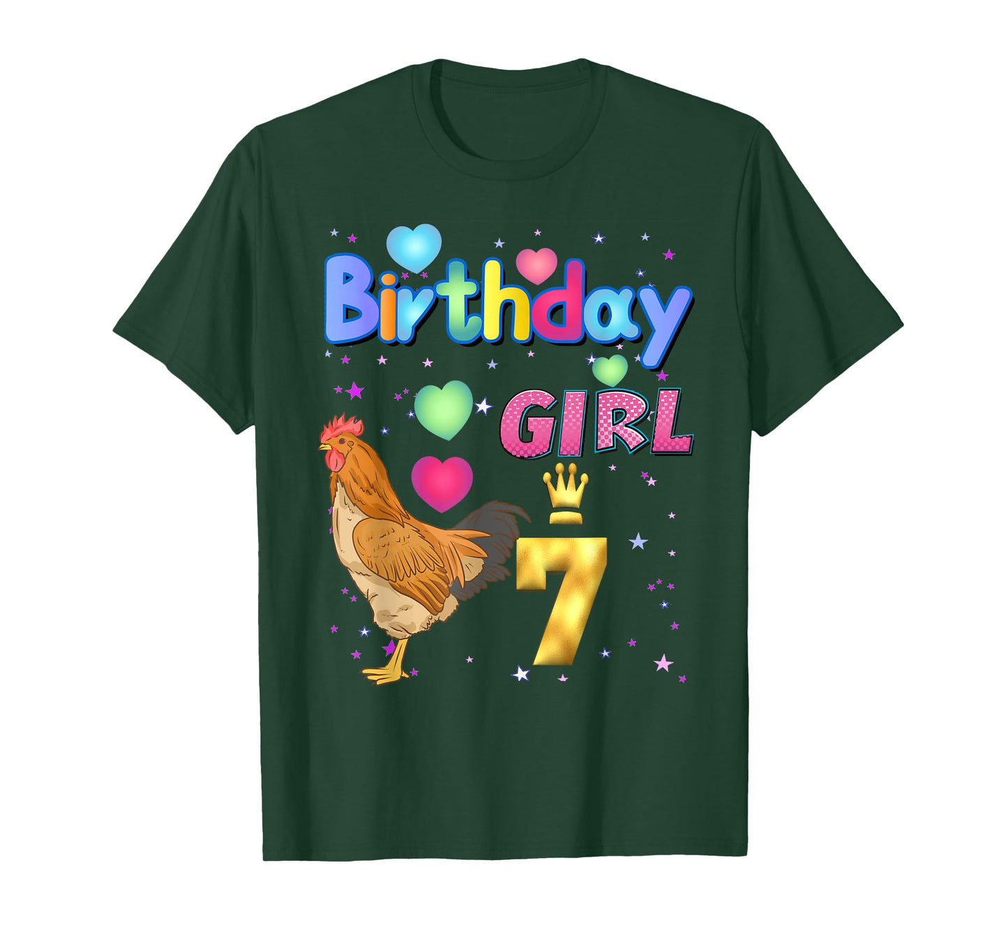 Kids 7Years Old Chicken Its my 7th birthday Girl Chicken T-Shirt