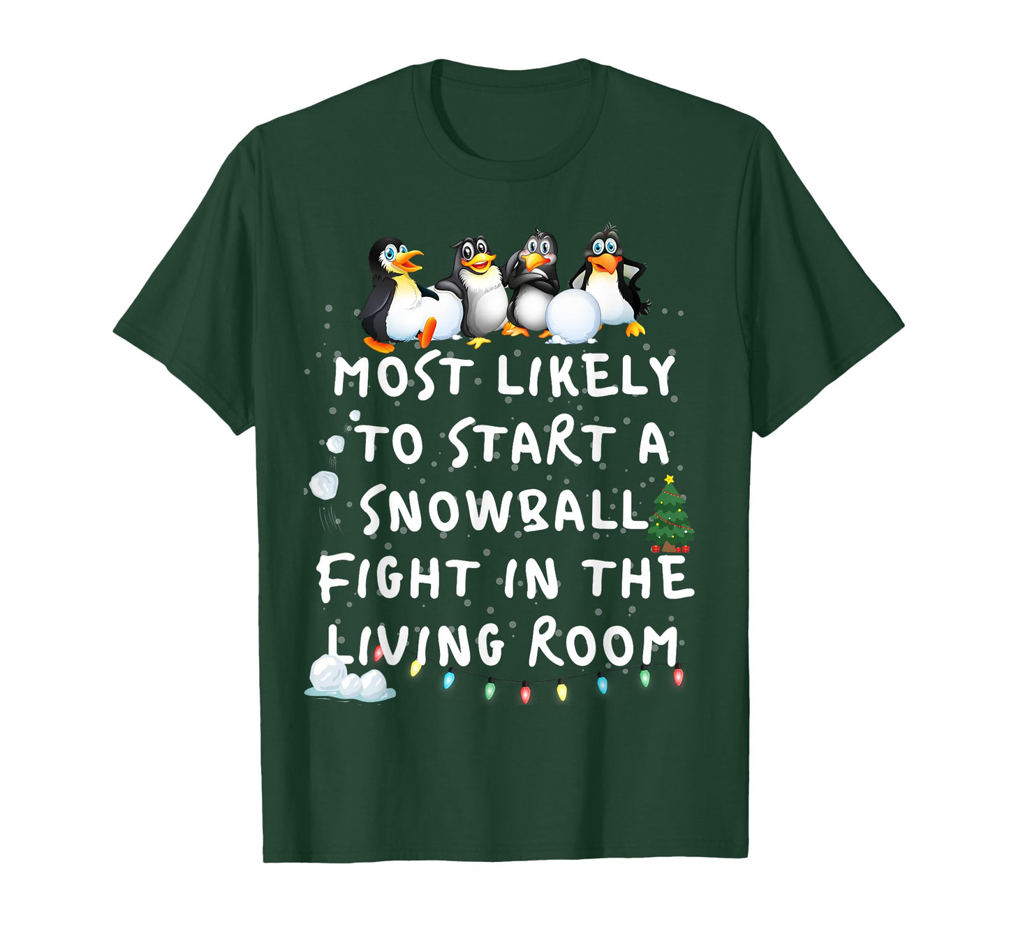 Most Likely To Funny Penguin Christmas Pajamas Family T-Shirt