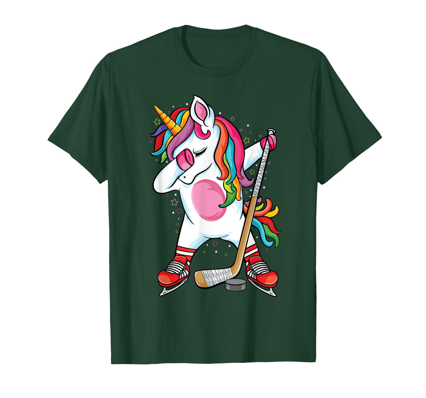 Dabbing Unicorn Ice Hockey Kids Boys Girls funny ice Hockey T-Shirt