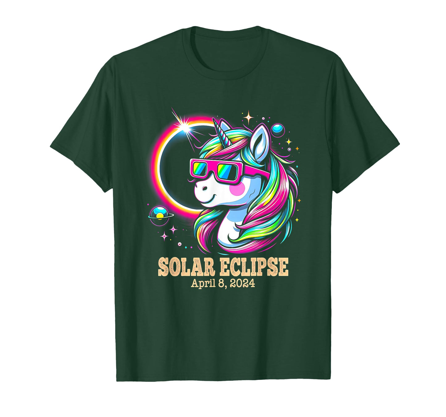 Cute Unicorn Total Solar Eclipse April 8, 2024 Tee Gift T-Shirt