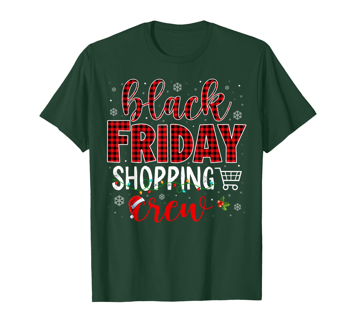 Funny Friday Shopping Crew Christmas Black Shopping Family T-Shirt