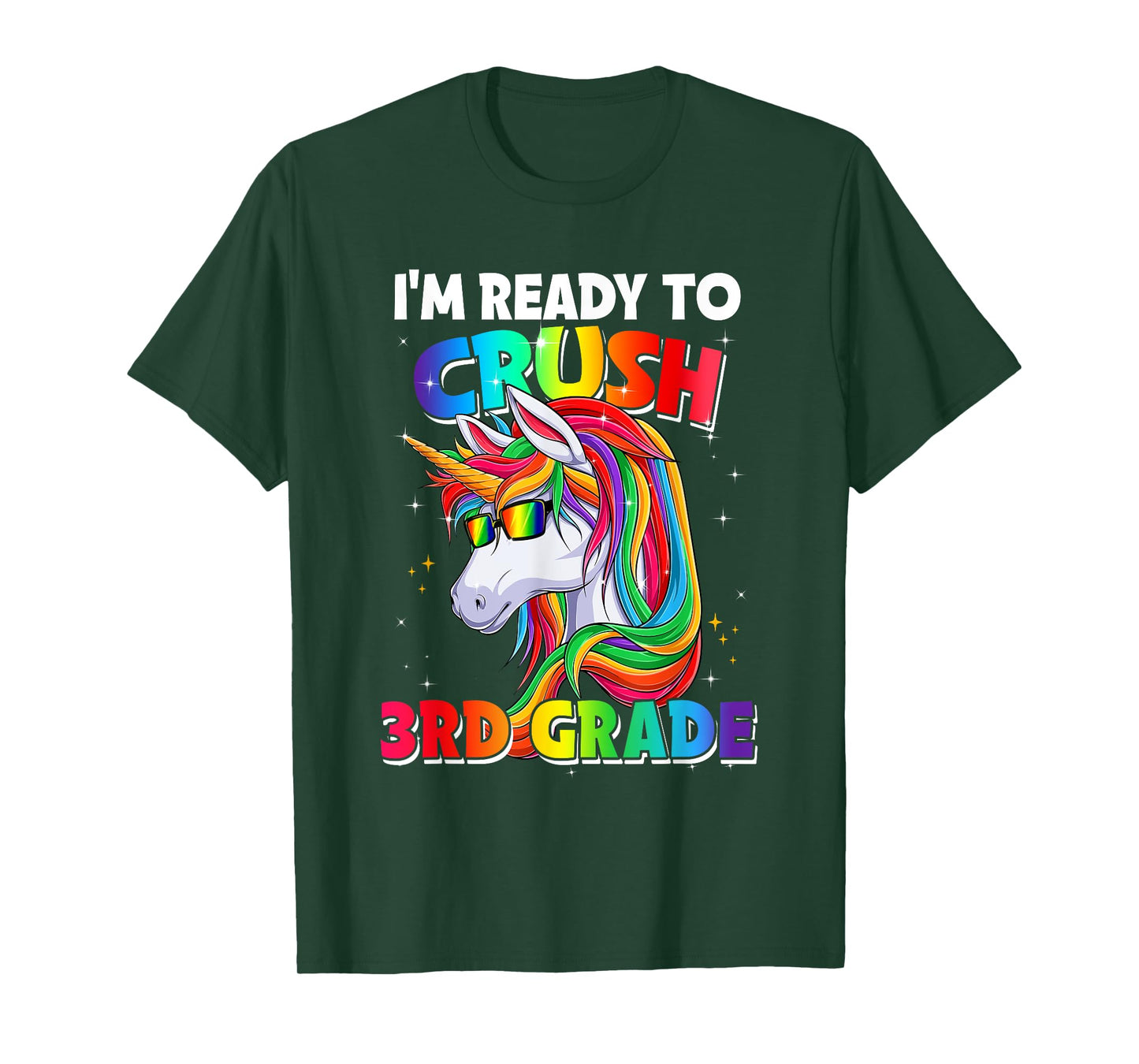 I'm Ready To Crush 3rd Grade Back To School Unicorn Girls T-Shirt