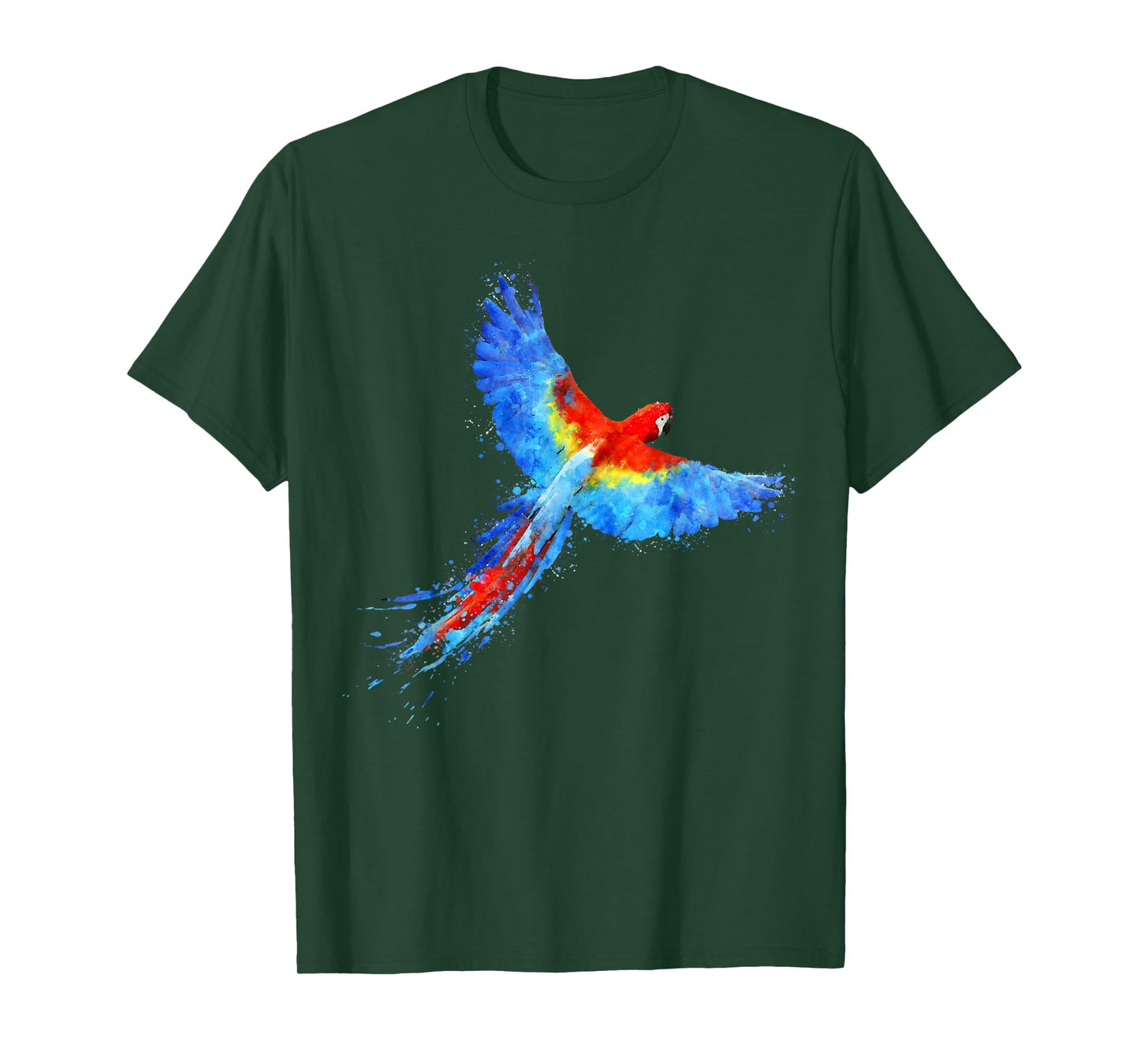Watercolour colourful scarlet macaw parrot bird painting T-Shirt