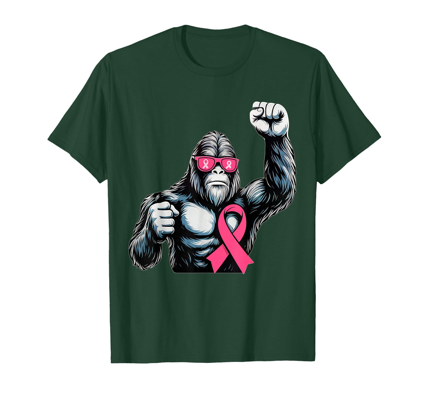 Bigfoot Pink Ribbon Breast Cancer Awareness Month Women Men T-Shirt