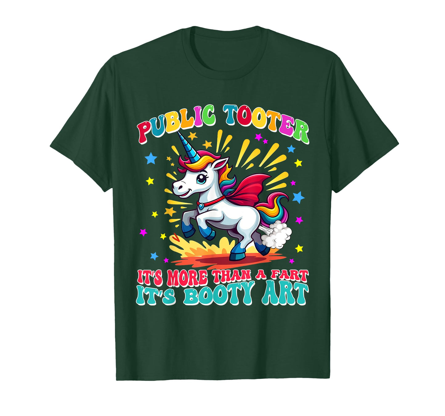 Public Tooter Funny Unicorn Inappropriate Embarrassing Adult T-Shirt