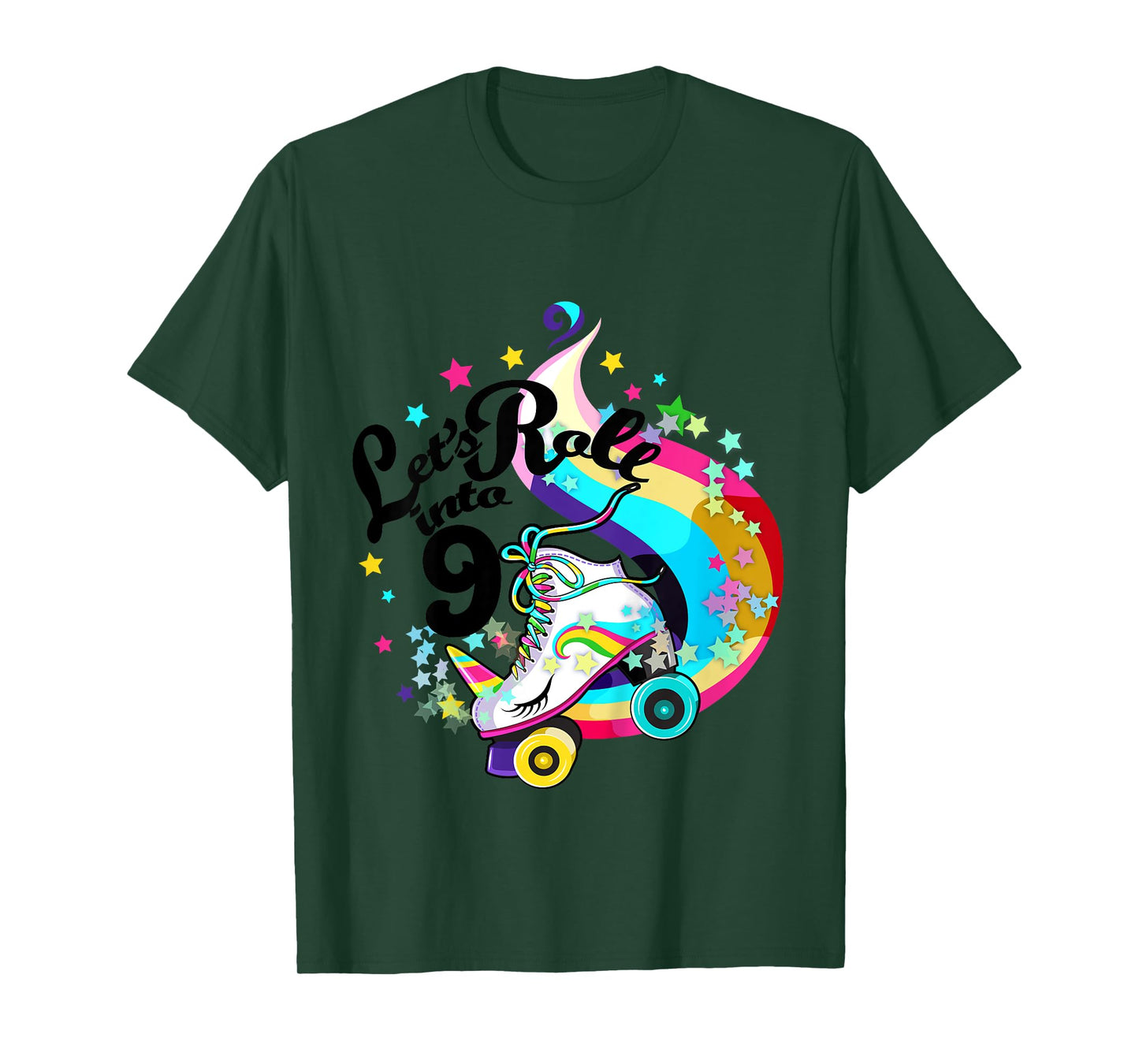9 Year Old Birthday Shirt Girl Roller Skate Unicorn Outfit T-Shirt