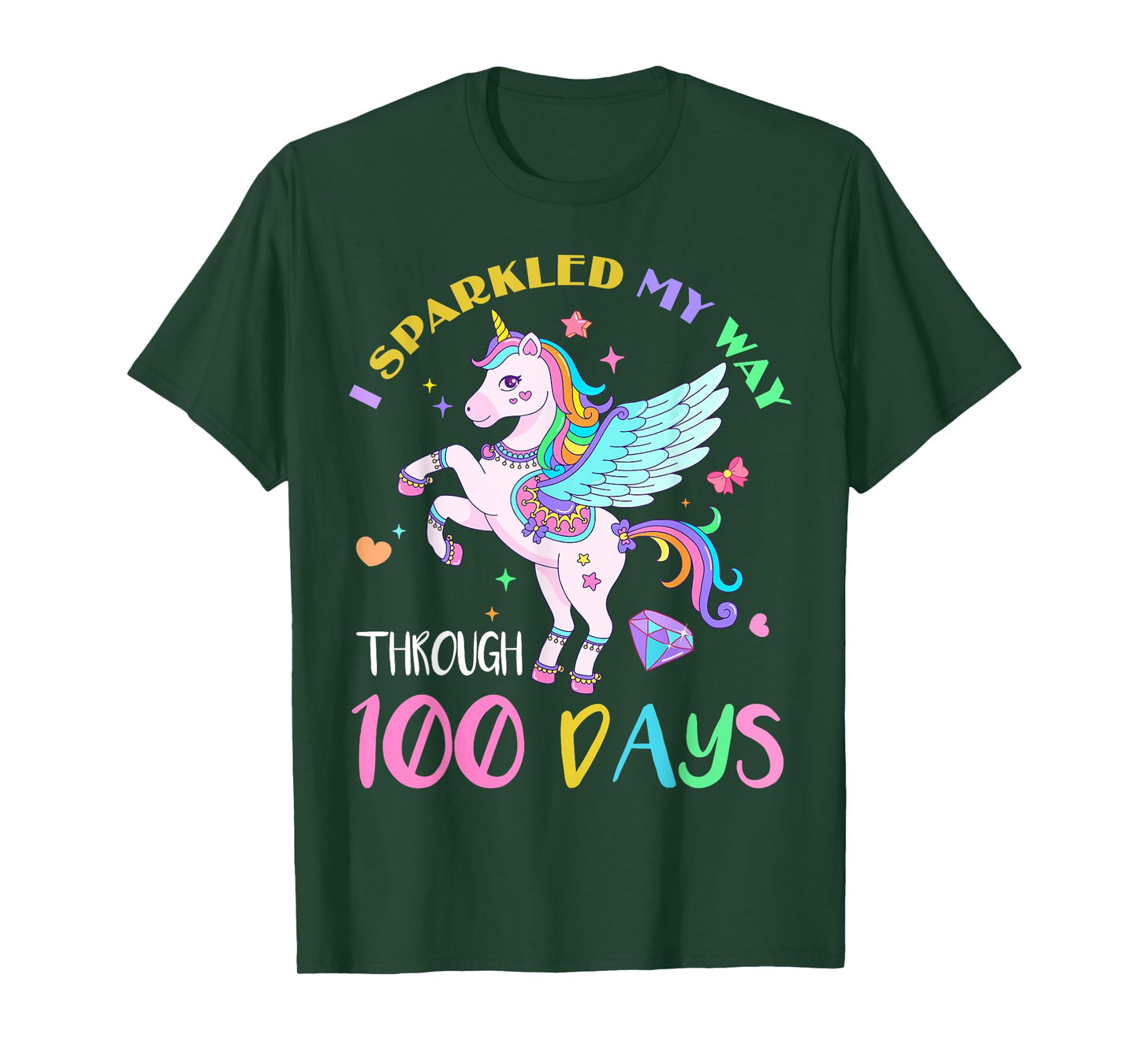I Sparkled My Way Through 100 Days Of School Unicorn Lovers T-Shirt