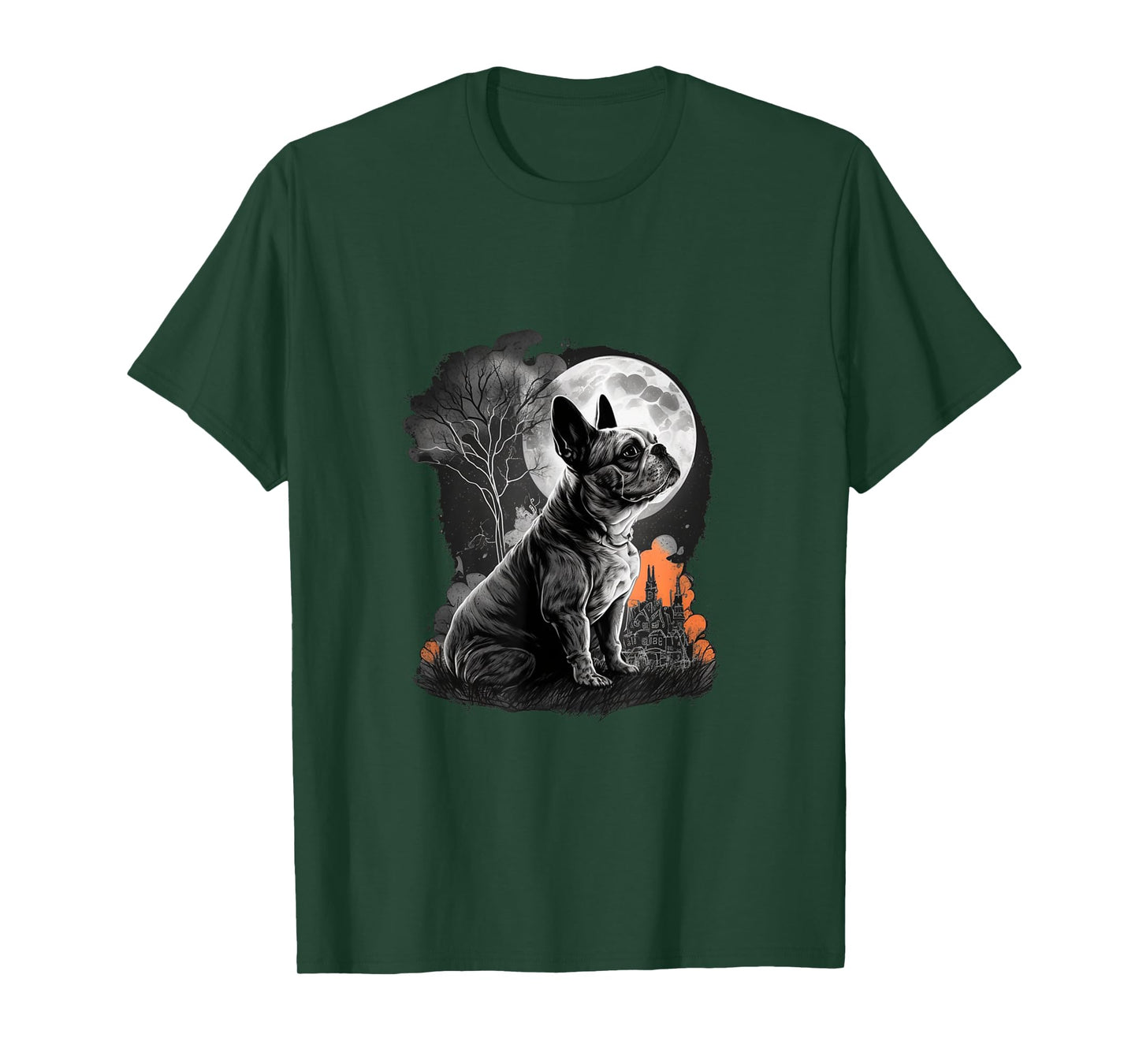 French Bulldog Halloween Costume | Scary Pumpkin Witch Ghost T-Shirt for Men Women