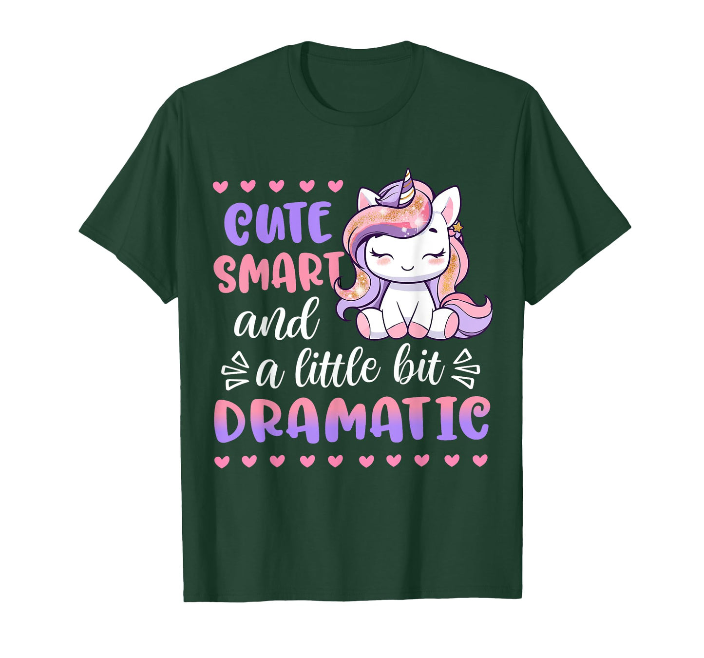 Kids Cute Smart A Little Bit Dramatic Unicorn Toddler Girl T-Shirt