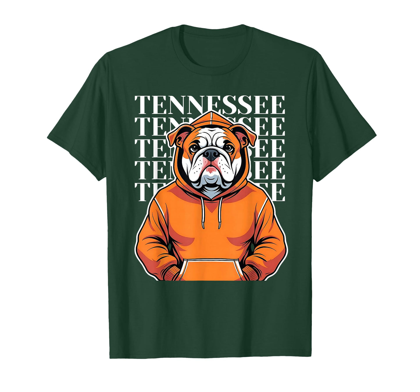 Cool Tennessee Dog Lovers Coonhound Bulldog Orange Blooded T-Shirt